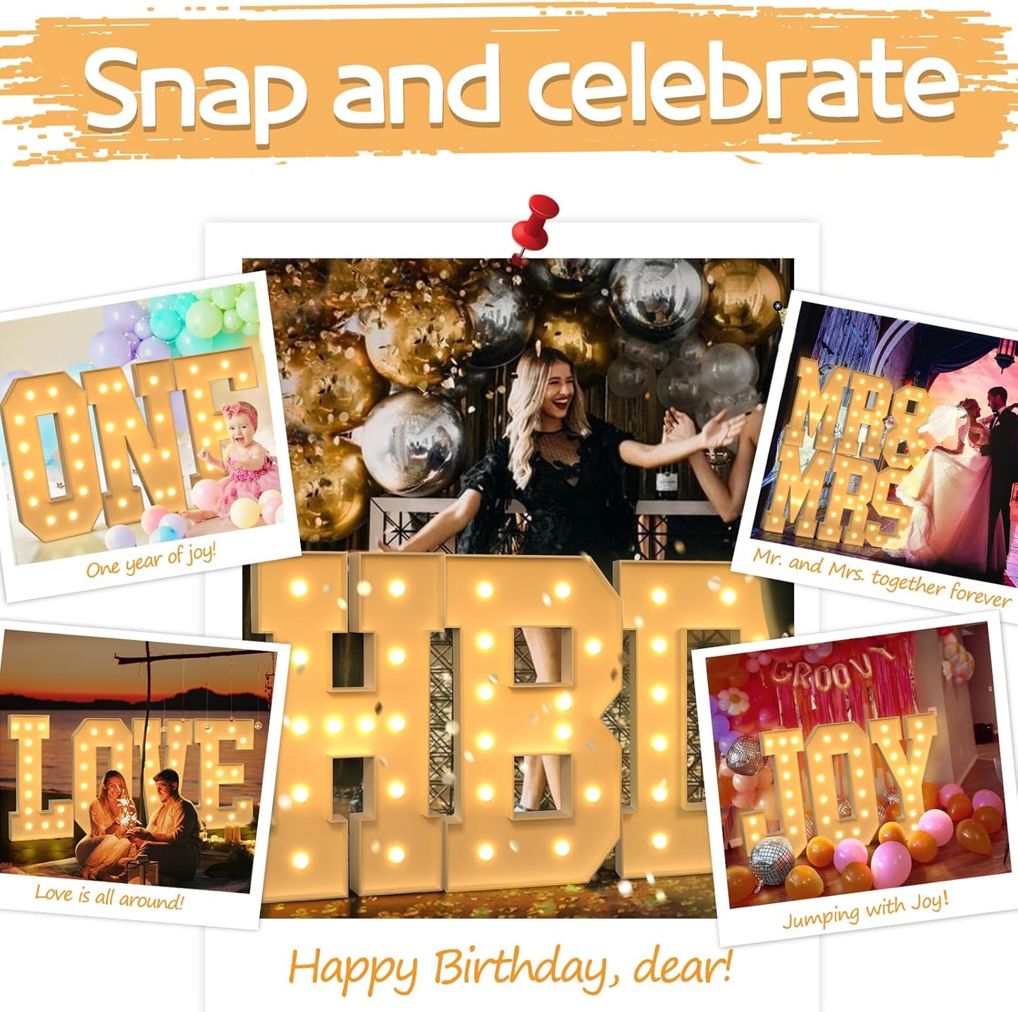 imprsv 4FT Marquee Light Up Letters for Birthday Party Decorations Large Marquee Letters for Baby Shower Bridal Shower Anniversarty Party Decor,Letter B