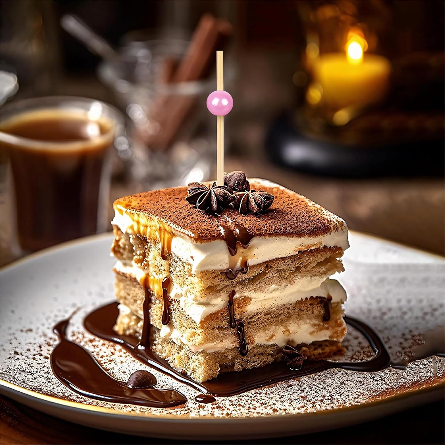 300Pcs Fancy Toothpicks for Appetizers,4.7Inch Pink Pearl Cocktail Picks For Drinks,Bamboo Appetizer Skewers for Charcuterie Boards Accessories,Martini, Sandwich,Desserts,Fruit,Pink Party Decorations