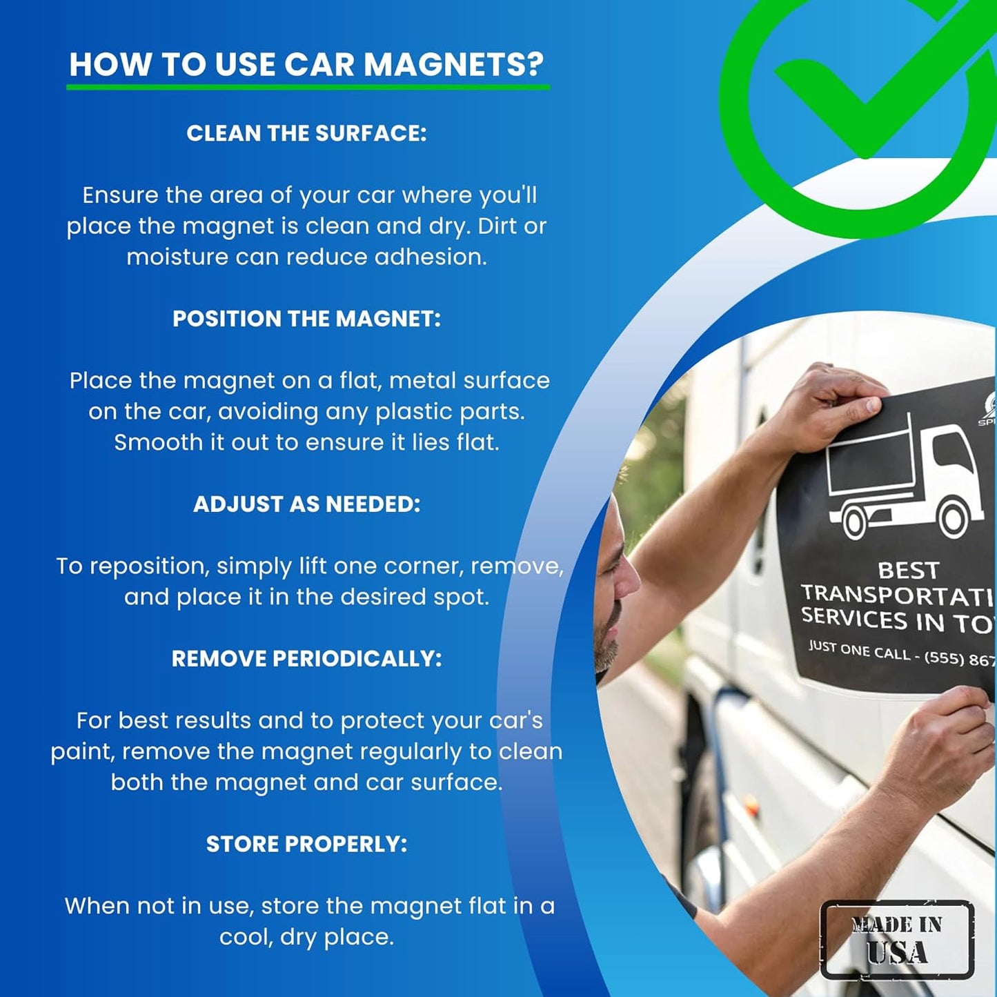 2 Pack (22in x 36in) Large Custom Car Magnets for Businesses – Big Size Magnetic Signs for Vans, Trucks, and Dumpsters. Personalized Business Magnets for Vehicles and Outdoor Advertising.