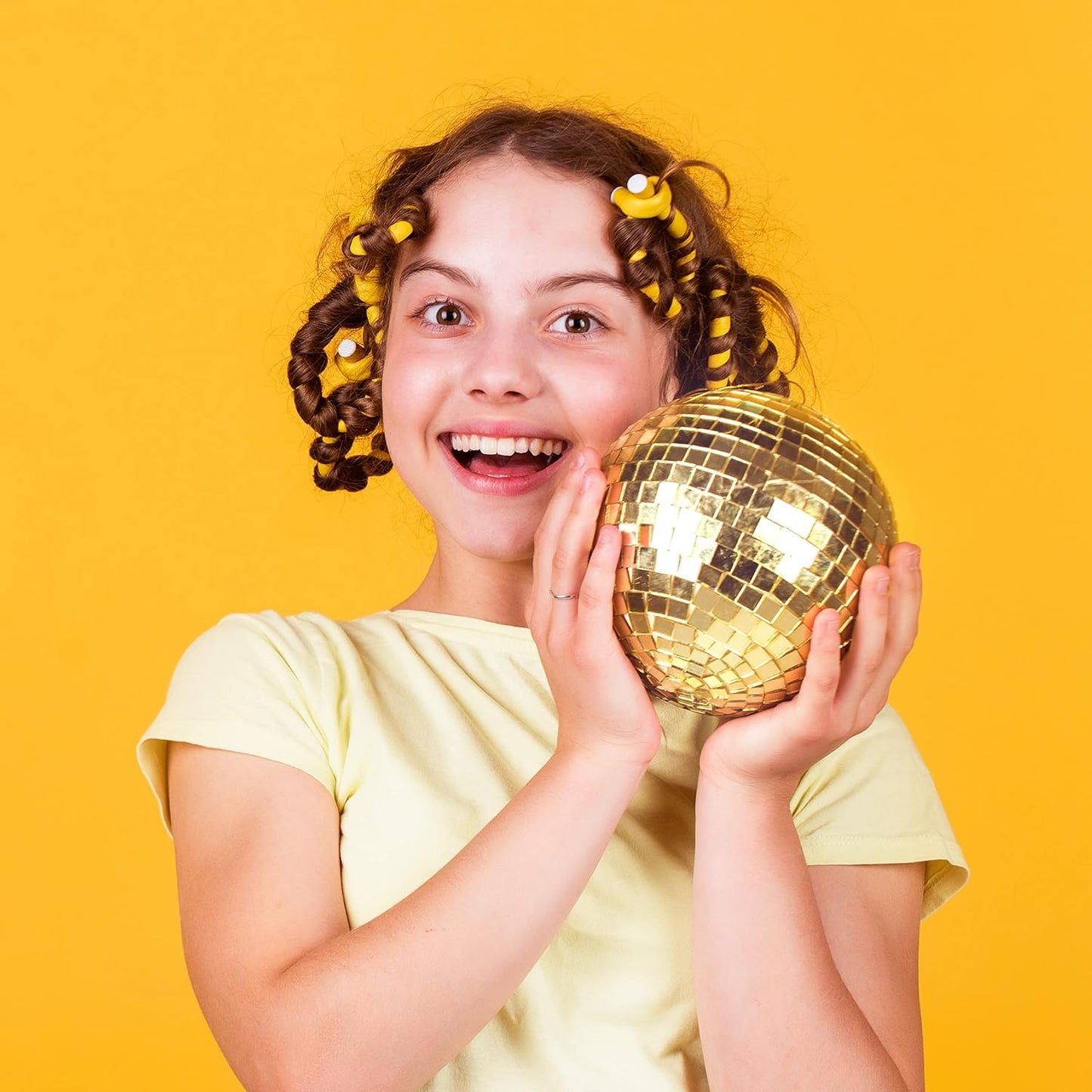 PP OPOUNT 2360 Pieces Self Adhesive Mosaic Tiles, Gold Disco Tiles, Square Glass Mosaic Mirror for Craft Decoration, DIY Disco Ball, Vase, Photo Frame (5 x 5 mm)