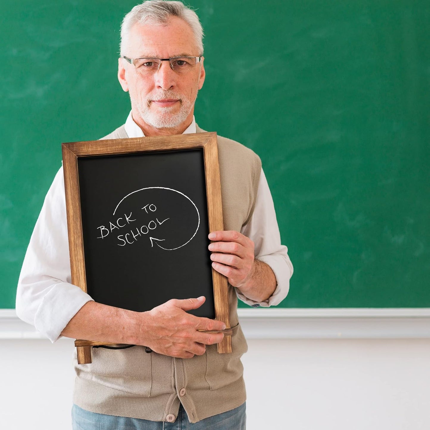 Rustic Torched Tabletop Chalkboard Sign/Hanging Magnetic Wall Chalkboard/Small Countertop Chalkboard Easel/Kitchen Countertop Memo Board / 12" x 17" in. Weddings, Birthdays, Baby Announcements