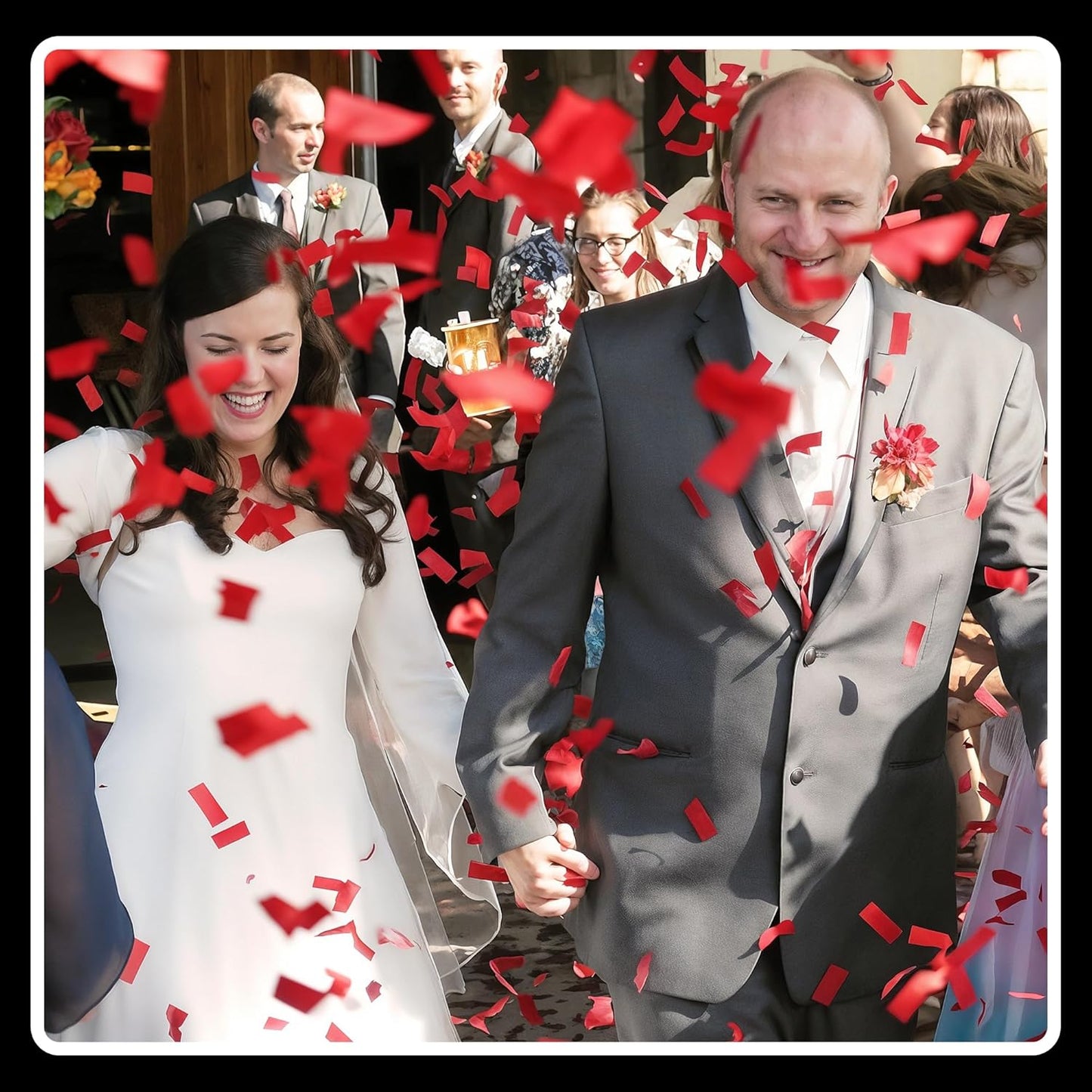 Red Biodegradable Confetti - Rectangular Tissue Paper Confetti for Cannon and Launcher use – Best for Gender Reveal, Live Parties, Concerts and Weddings - 20 lb, 320 oz