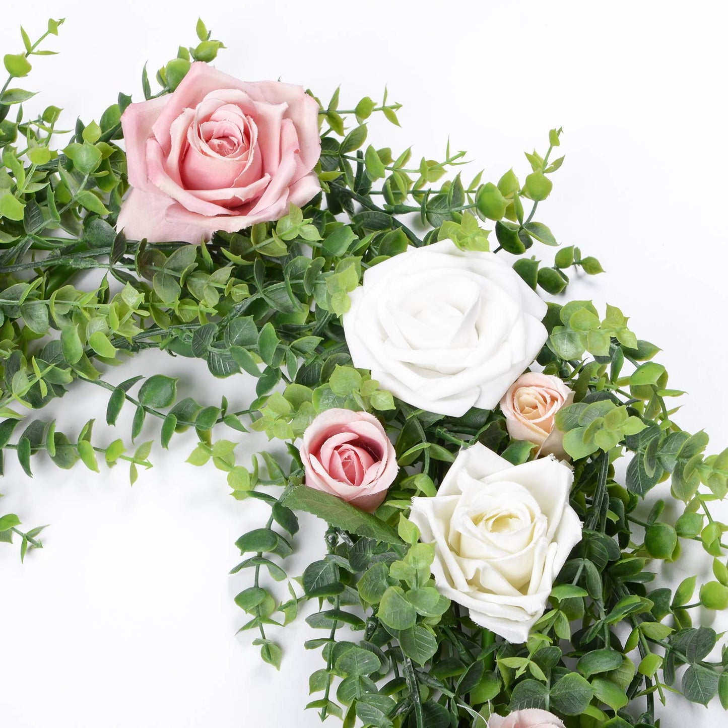 DearHouse Faux Eucalyptus Garland Plant, 2 Pack Artificial Vines Hanging Eucalyptus Leaves Greenery