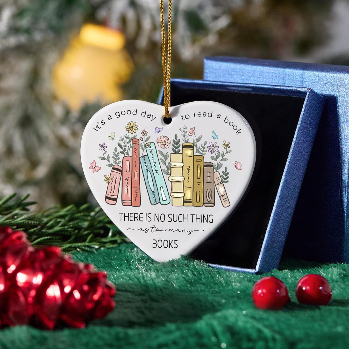 Book Lovers Ornament 2025, Gift for Book Lovers,Christmas Ornaments for Christmas Tree, Book Club Decorations,Christmas Hanging Ornaments 2025