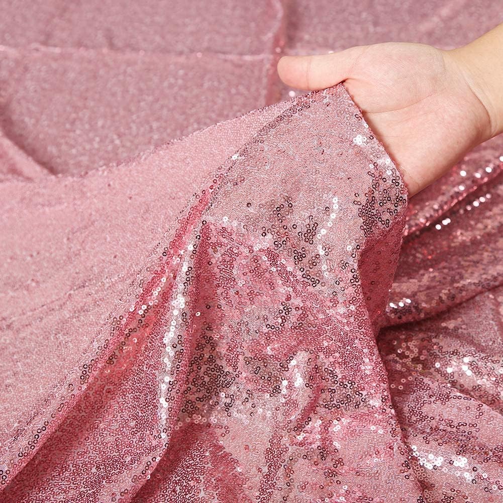 Poise3EHome 2 Panels 2ft x 8ft Fuchsia Pink Sequin Backdrop Curtains for Wedding Party Xmas Decoration