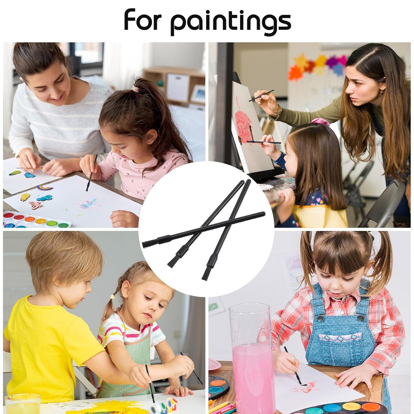 100 Pcs Lip Brushes Disposable, Black Disposable Nail Brushes, Lip Applicators with Soft Brush Head, Multifunctional Mini Makeup Lips Wands for Women