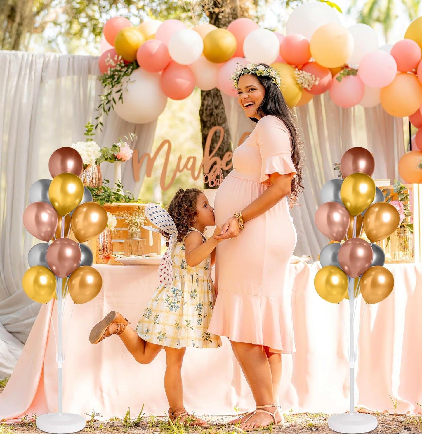 2 Sets Balloon Stand Kits, Balloon Stands for Floor, Balloon Sticks for Table, Acrylic Balloon Stand for Birthday Party Wedding Baby Shower Decorations