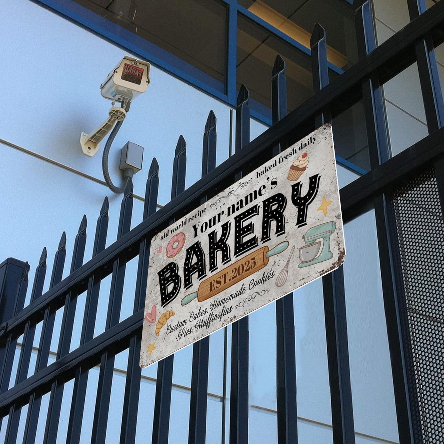 Custom Bakery Metal Sign Personalized Baked Goods Bakers Signs Decor Fresh Bread Daily Rustic Pies Cakes Decor Homemade Plaque Tin Wall Art Gifts