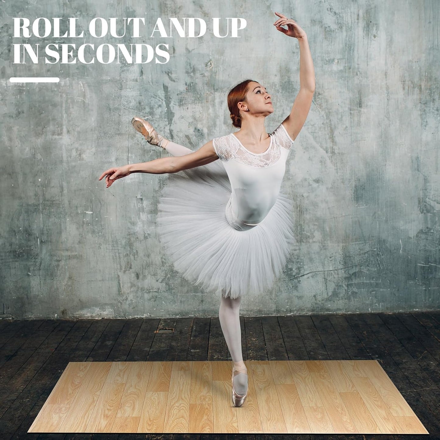 Portable Dance Floor Smooth Ballet Floor Vinyl Dance Mat for Home Stage Studios Kids Adults Practice Improve