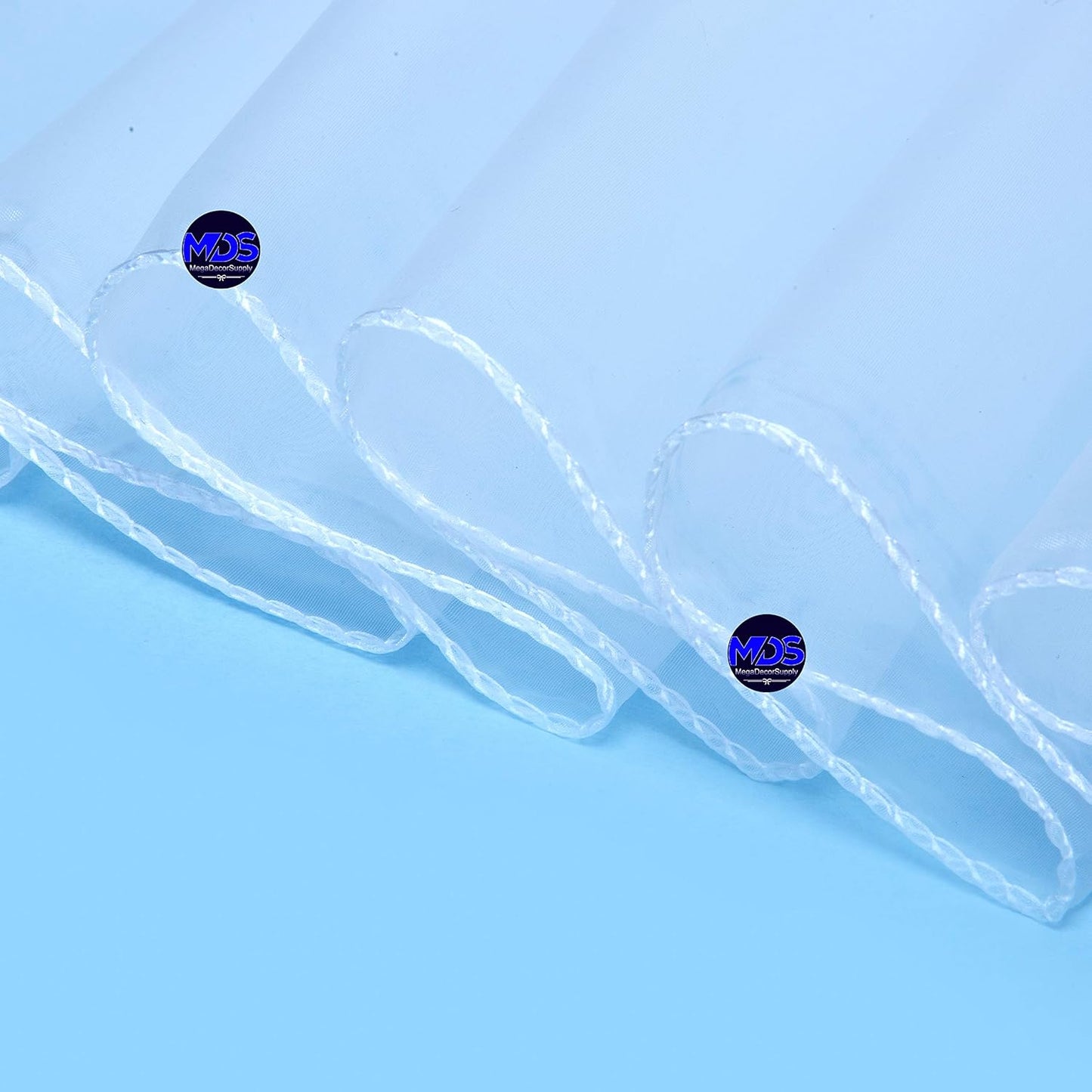 MDS Pack of 50 PCS Organza Chair Sashes Wider Dining Chair Bows Ribbon Tie Back for Wedding Party Birthday Bridal Shower Reception Event Banquet Home Chair Cover Decoration - White