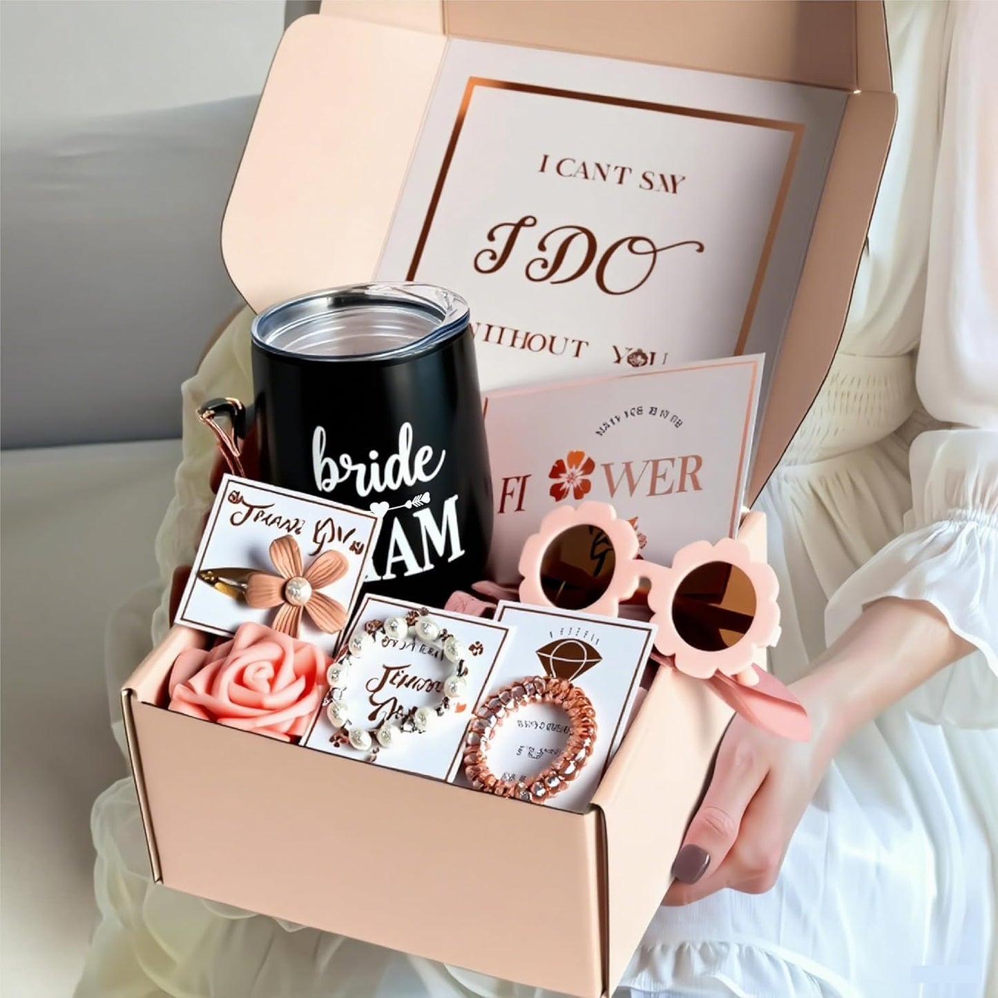 Bride Squad Bachelorette Party Cups 10 Pcs Team Bride Cups Bridesmaid Gifts Tumblers 12 Oz Insulated Cups with Lid and Straw(Black)