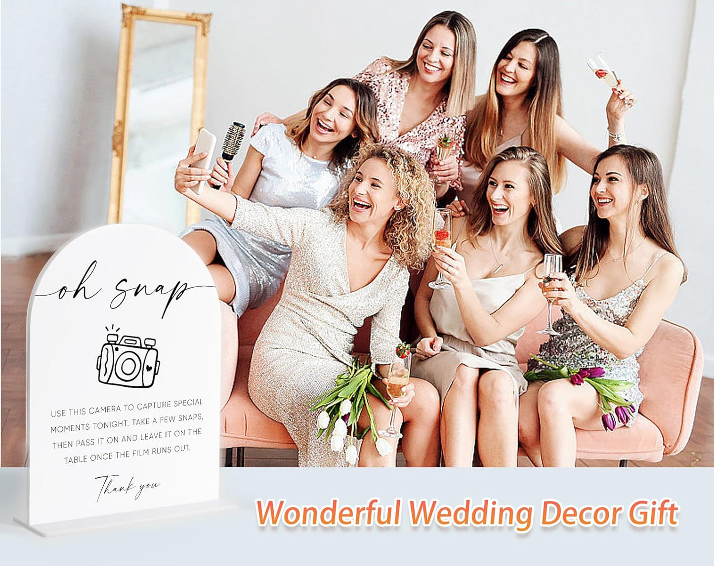 Disposable Cameras for Weddings Sign, White Arch Acrylic Sign, Wedding Reception Decorations, Bridal Shower Decor, Engagement Party Decor, Centerpiece Table Decorations Party for Bride and Groom-23