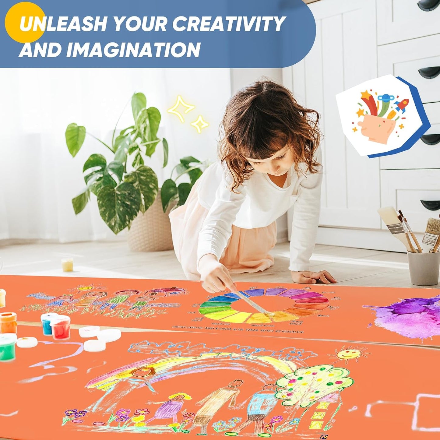 Orange Halloween Wrapping Paper 15"x450", Solid Color Orange Red Construction Bulletin Board Art Poster Decorative Craft Paper Roll, Christmas Birthday Wedding Anniversary DIY Bouquet Flower Gift Wrap