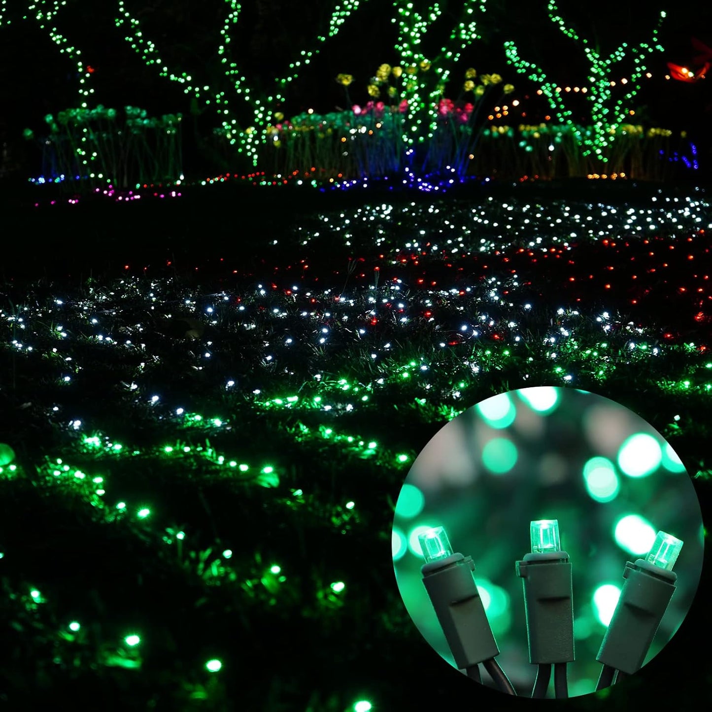 100 Count Green- String Lights - 21.6FT LED Christmas Lights, Mini led Lights for Indoor Outdoor Home Holiday Party Wedding Independence Day Decoration