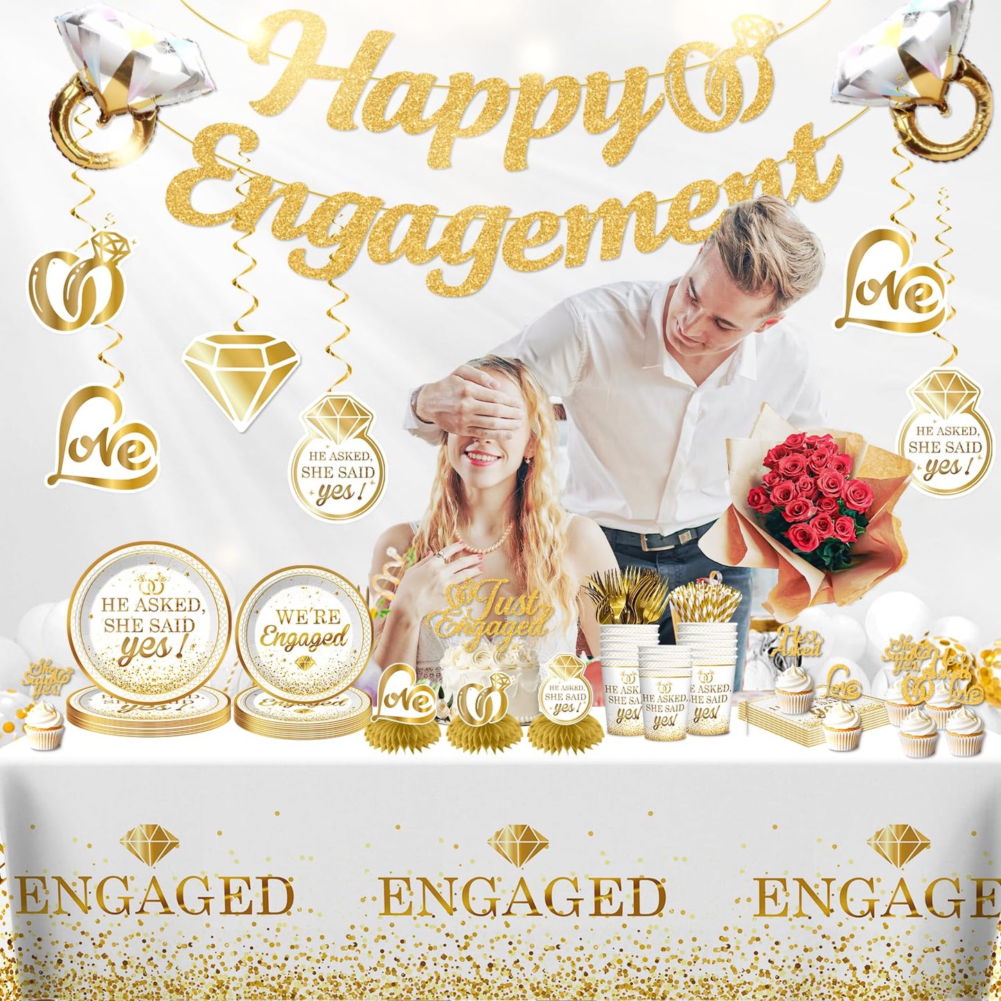 Engagement Party Decorations He Asked She Said Yes Just Engaged Party Decor
