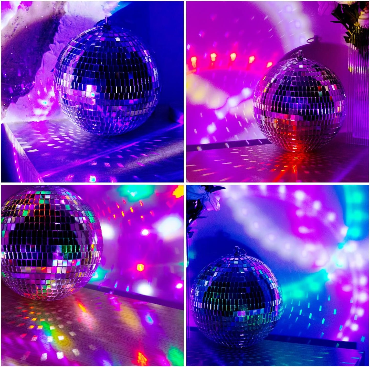 Mirror Disco Ball, 6 inch Mirror Ball Silver Disco Party Stage Lightning Balls with Hanging Rings for DJ, Dance, Wedding, Christmas, Birthday, Home Party Favors Decorations (6inch, Silver)