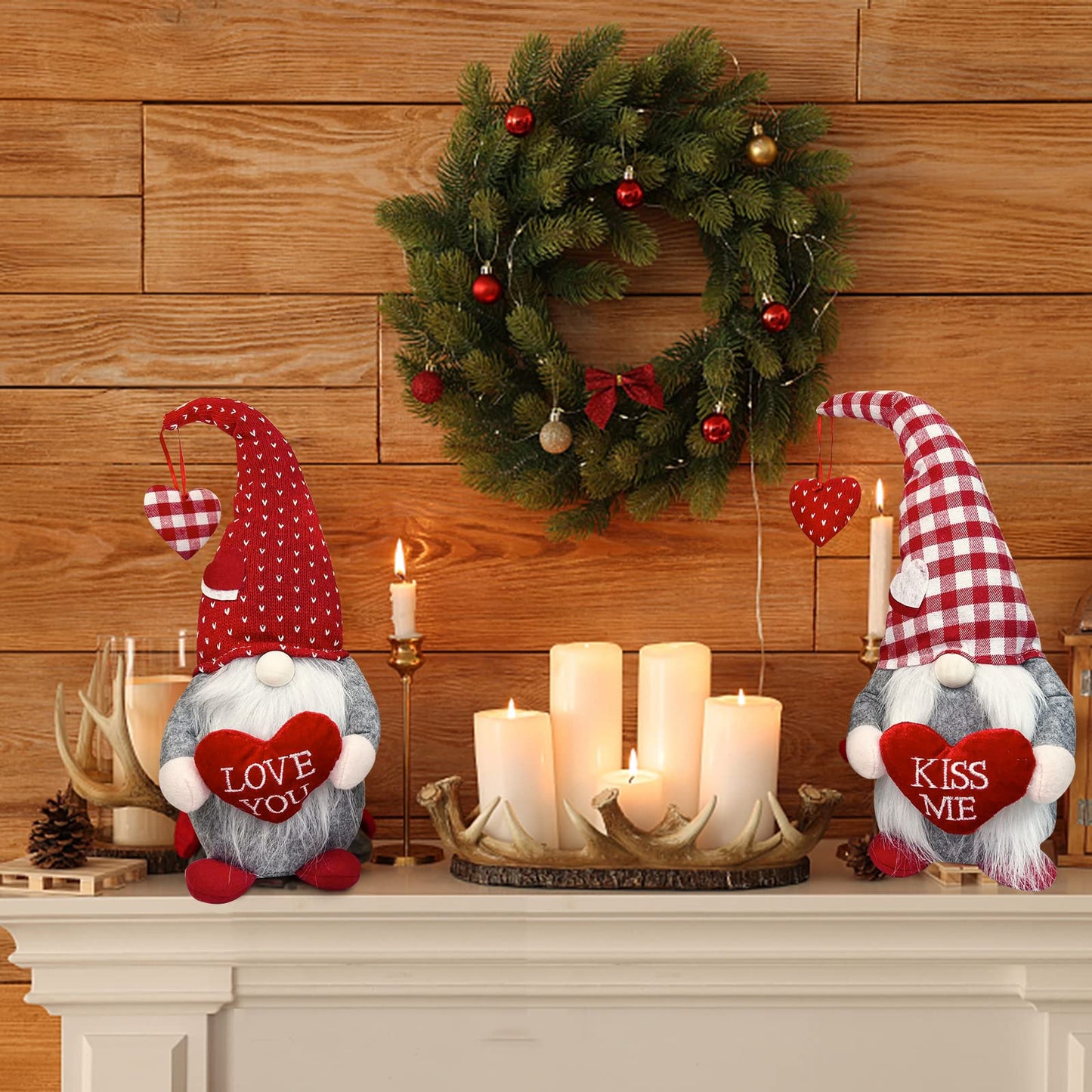 MPINOI Valentines Day Gnome Decor - 2Pcs Valentine Gnomes Plush Home Table Decorations, Mr & Mrs.
