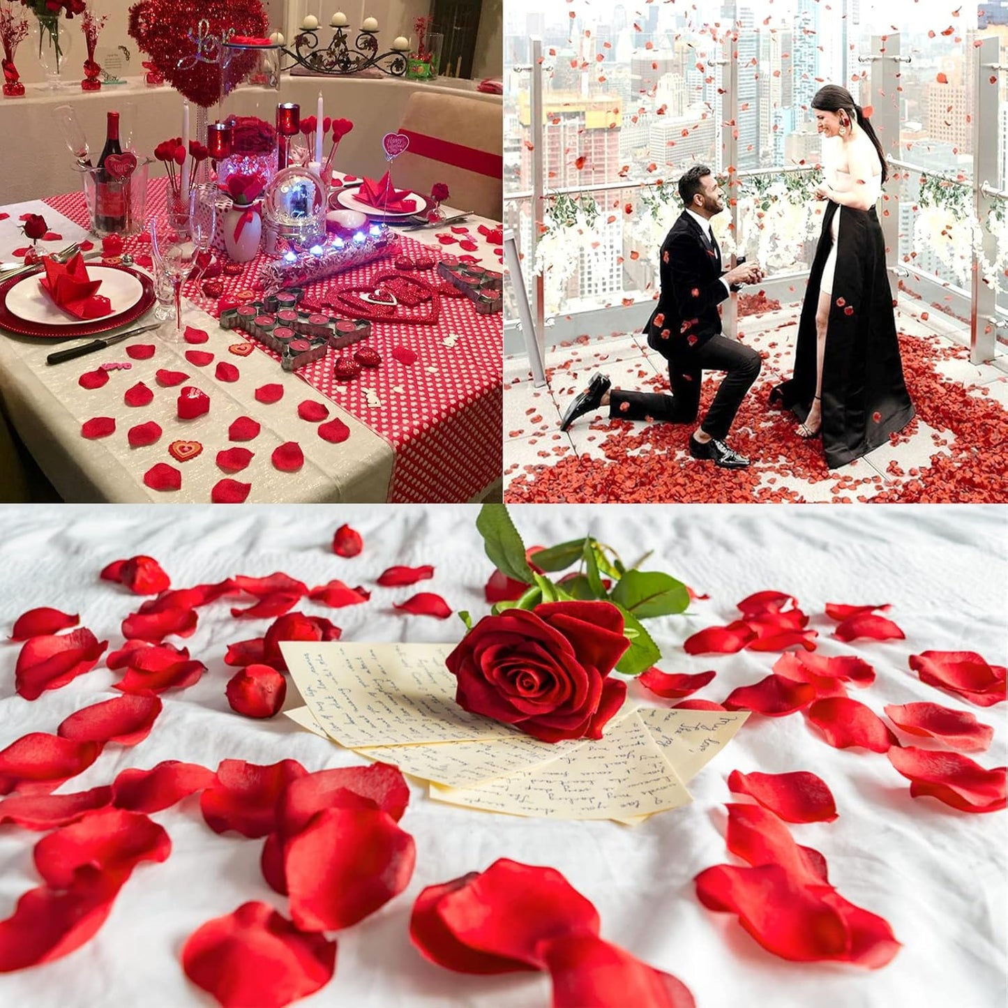 Ouddy Decor 5000 Pcs Rose Petals Artificial Flower for Valentine's Wedding Decor Romantic Night Event Anniversary Shower Engagement Party Home Decorations, Red