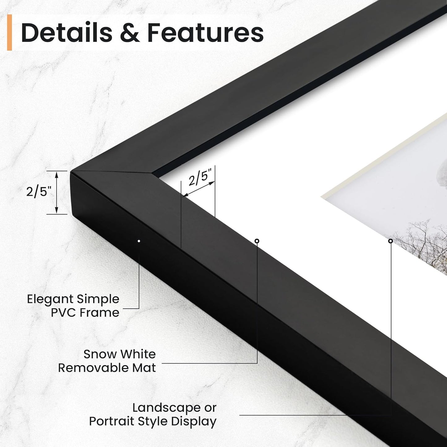 16x24 inch Picture Frame, 16x24 Photo Frames with 12x18 Removable Mat - High Definition Plexiglass - Vertical and Horizontal Display - Wall Hanging Poster Frame - Black, 3 Pack