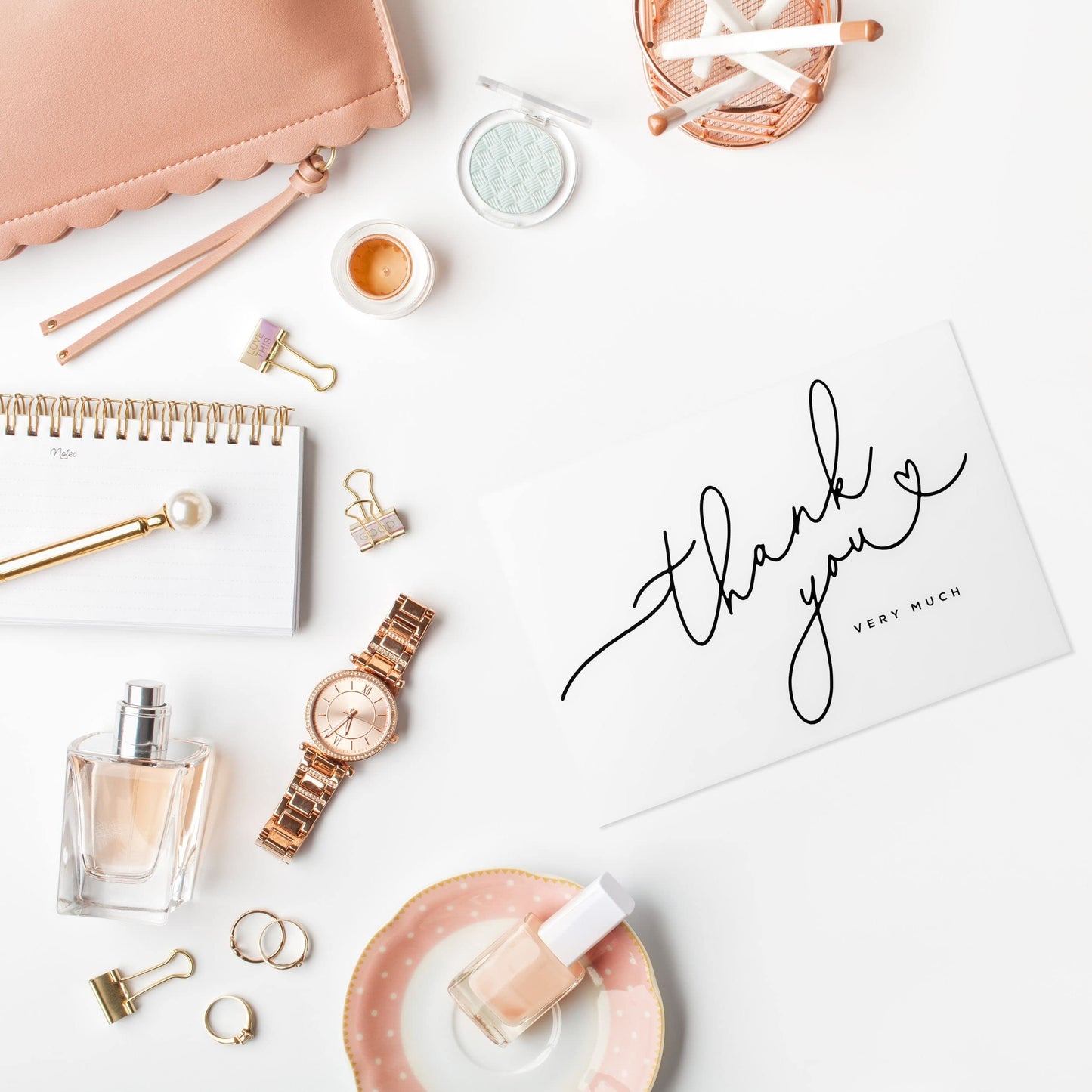 Layneria 100 Bulk Thank You Cards with Kraft Envelopes and stickers - 4 Minimalistic Designs Blank