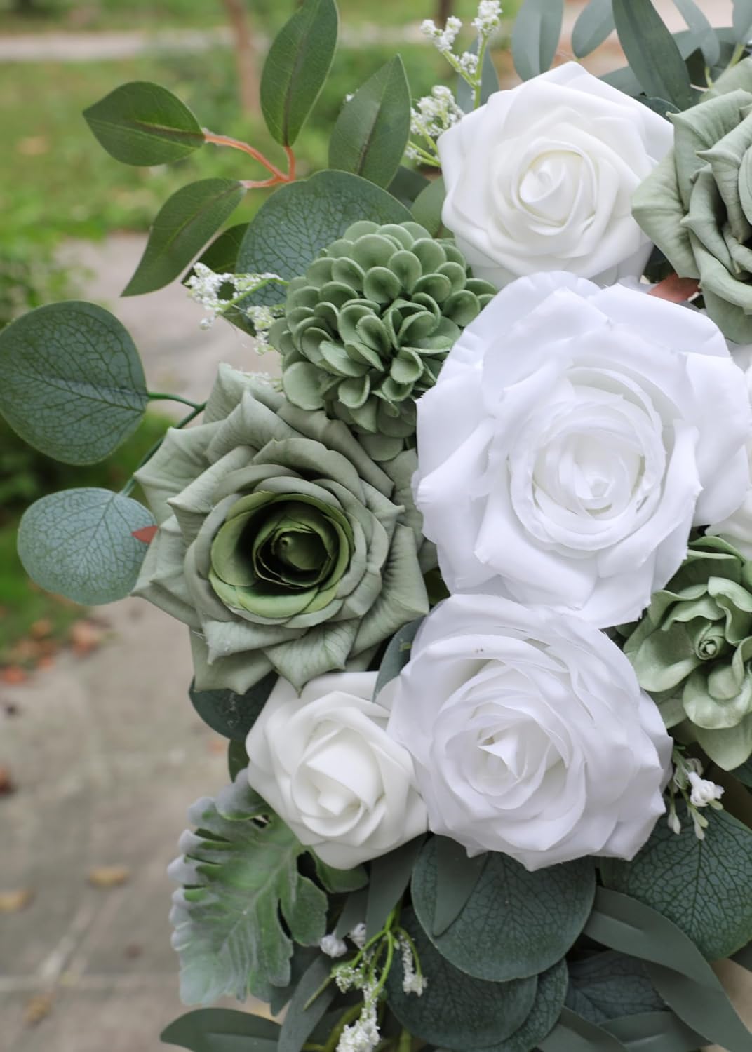 ponatia Wedding Arch Flowers (Pack of 2), Artificial Sage Green Wedding Flowers for Wedding Welcome Signs Decorations and Flower Arch for Wedding Ceremony Reception (Sage Green)