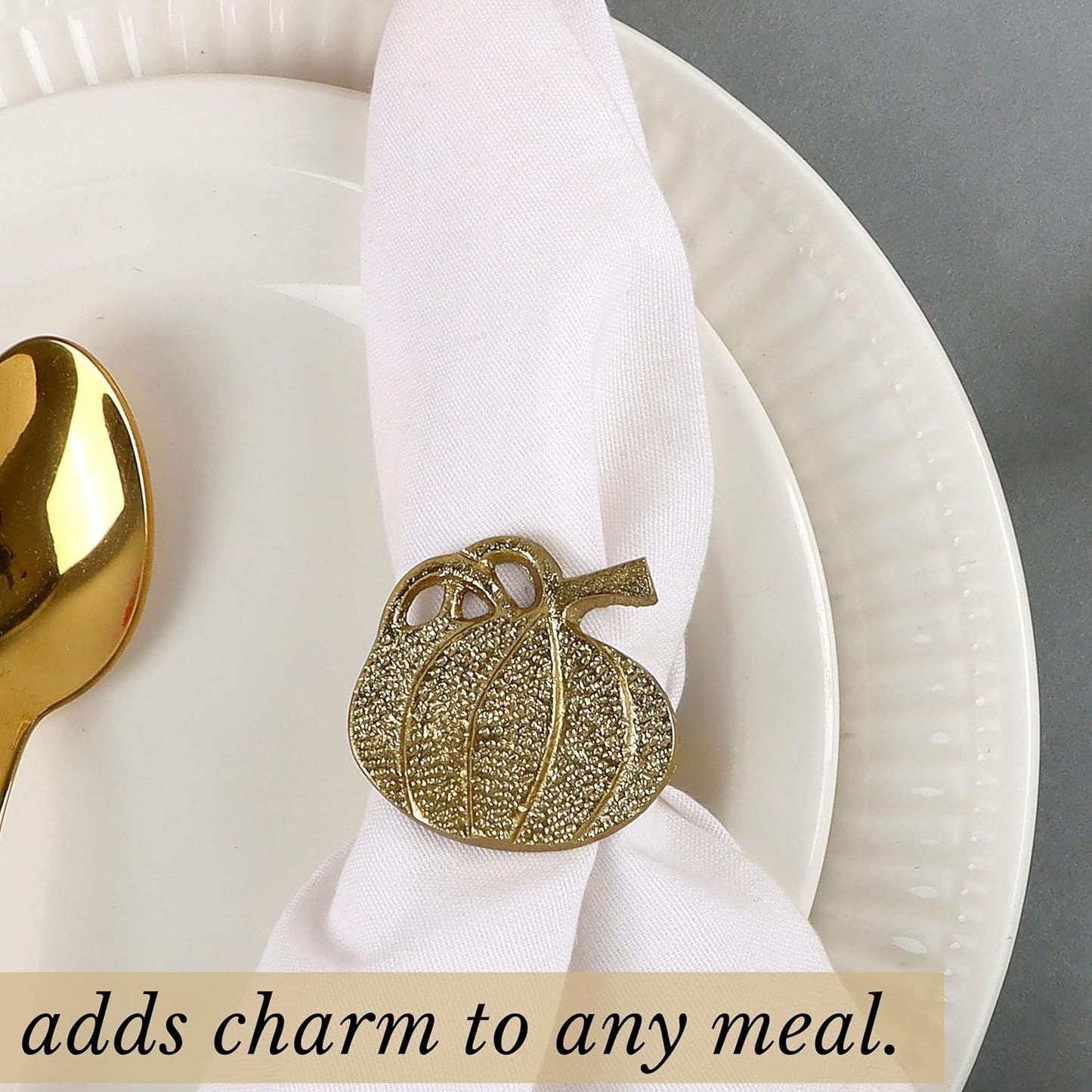 Set of 12 Decorative Metal Napkin Rings - Antique Copper Pineapple Lightweight Napkin Rings - Table Accents for Elegant Dining, Weddings & Everyday Celebrations (Gold)- ALPHA Living HOME