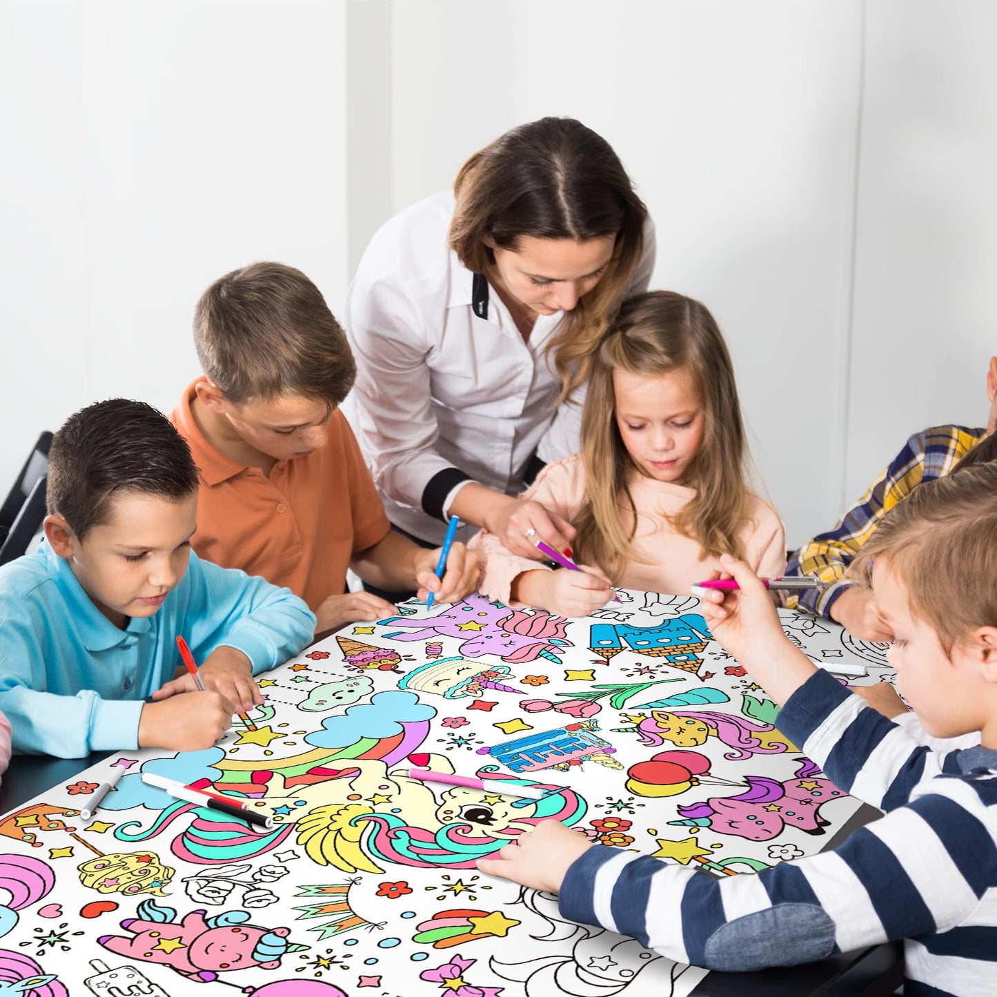 Gatherfun Unicorns Birthday Party Giant Coloring Poster - 31.5X 72 Inches - Versatile Classroom