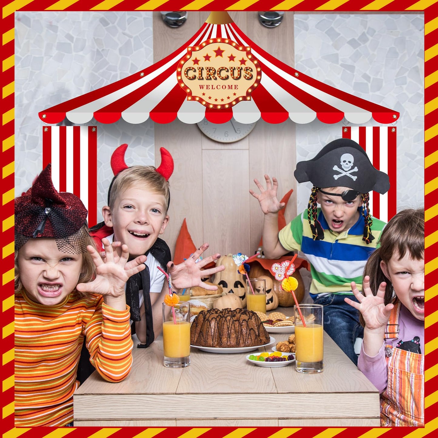Preboun 3 Pcs Circus Tent Decorations Carnival Party Pennant Banner Set