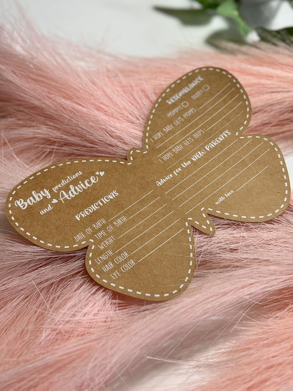 Butterfly Baby Shower Decorations - Baby Shower Advice Cards for Parents to Be- Baby Shower Games for Girl - Set of 50 (Butterfly)