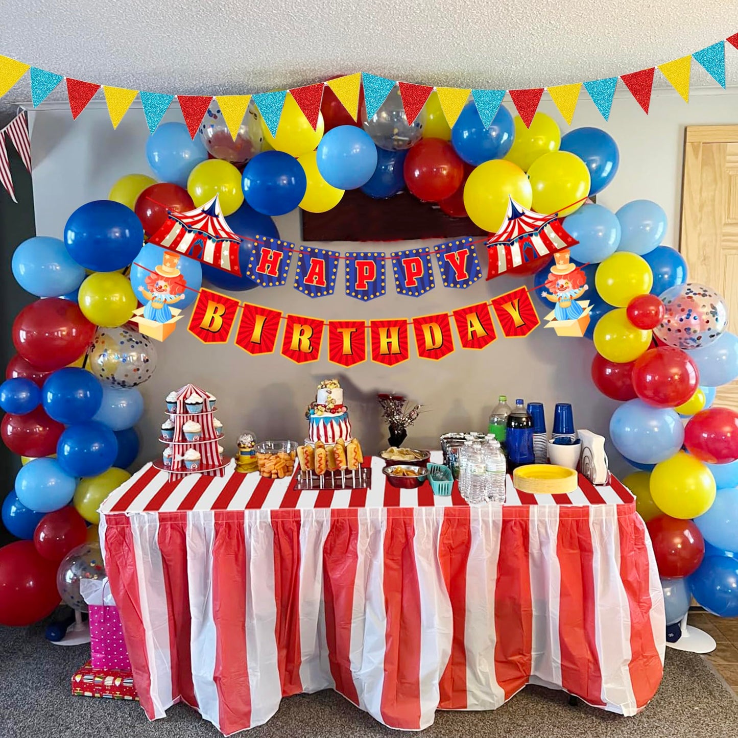 Circus Carnival Party Decorations Happy Birthday Banner Carnival Theme Balloons Circus Themed