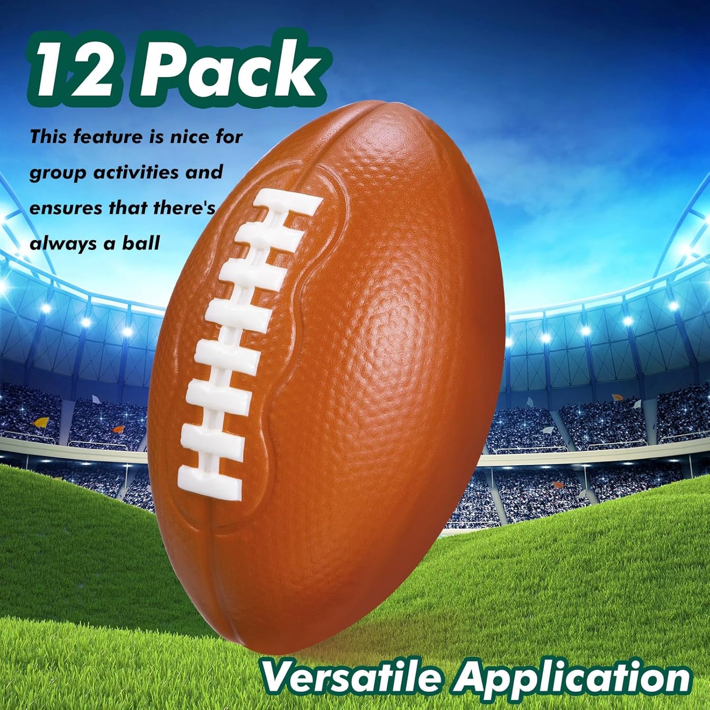 Liliful 12 Pieces Foam Football 6.7 Inch Small Mini Soft Football for Indoor Outdoor Sports Yard Game Backyard Practice Training Play Party Supplies
