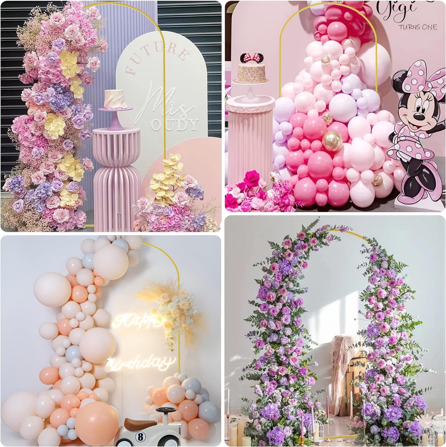 Wokceer 6.6 FT Wedding Backdrop Arch Stand and Arch Cover Metal Arch Stand with Arch Stand Cover for Birthday Party Wedding Ceremony Bridal Baby Shower Event Decor