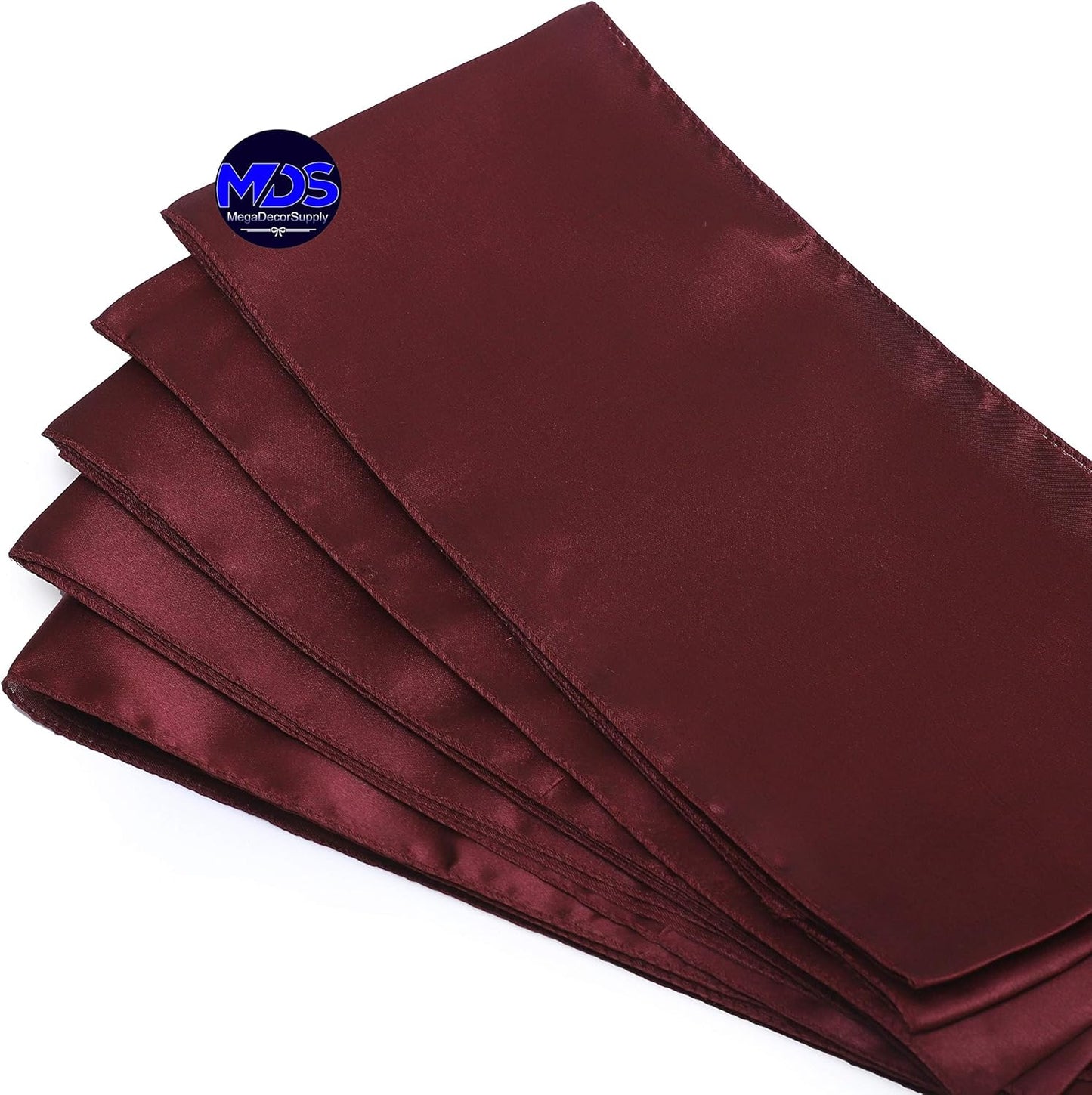 MDS Pack of 25 PCS Satin Chair Sashes Charmeuse Sateen Dining Chair Bows Ribbon Ties Back Sash for Wedding Party Birthday Home Hotel Restaurant Banquet Decoration (7 x 108 Inch, Maroon)