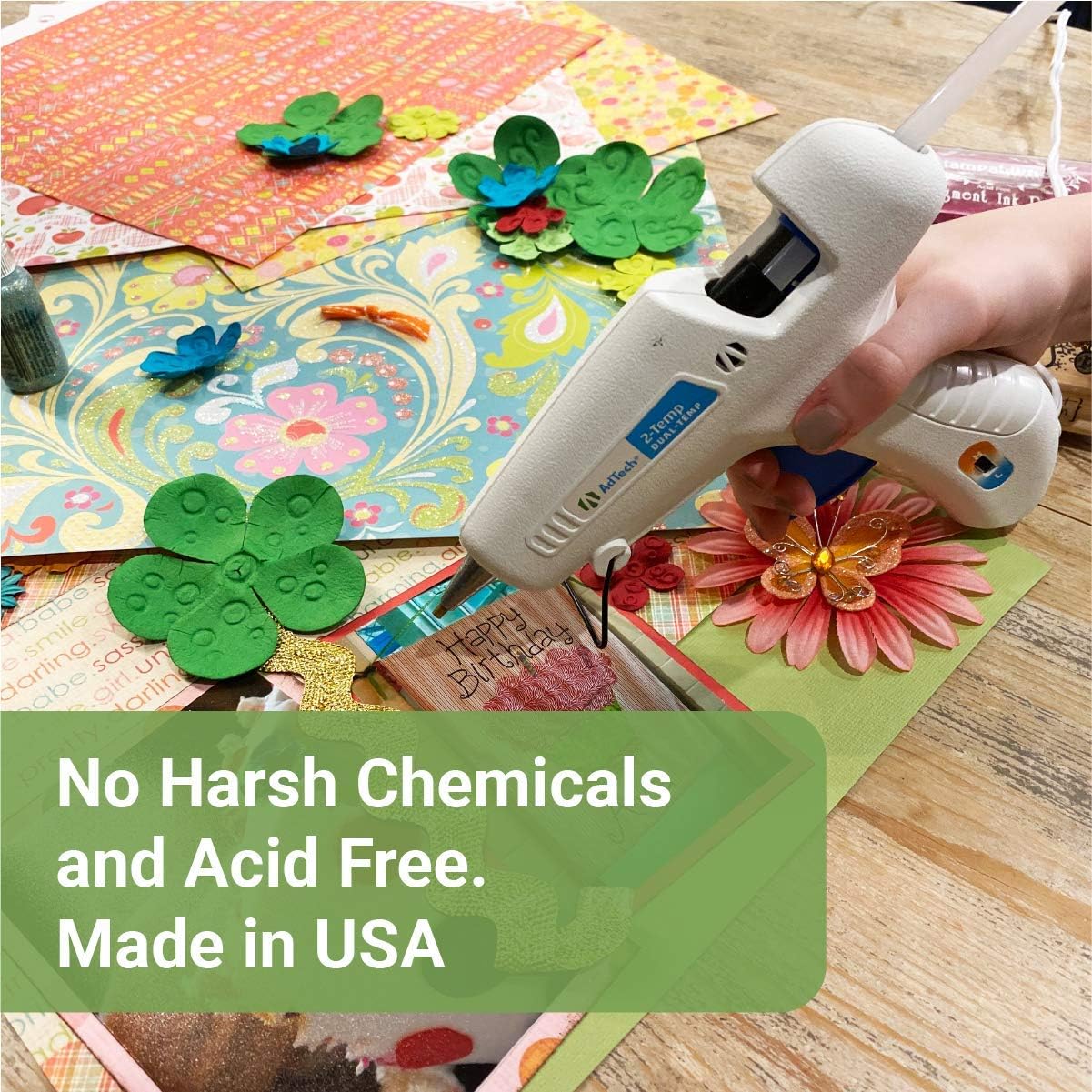 AdTech Crystal Clear Hot Glue Gun Sticks (W220-14ZIP50) ??Full Size Hot Glue Sticks. All-purpose glue sticks for crafting, scrapbooking & more. 50 pieces. Length: 4??Diameter: .44??