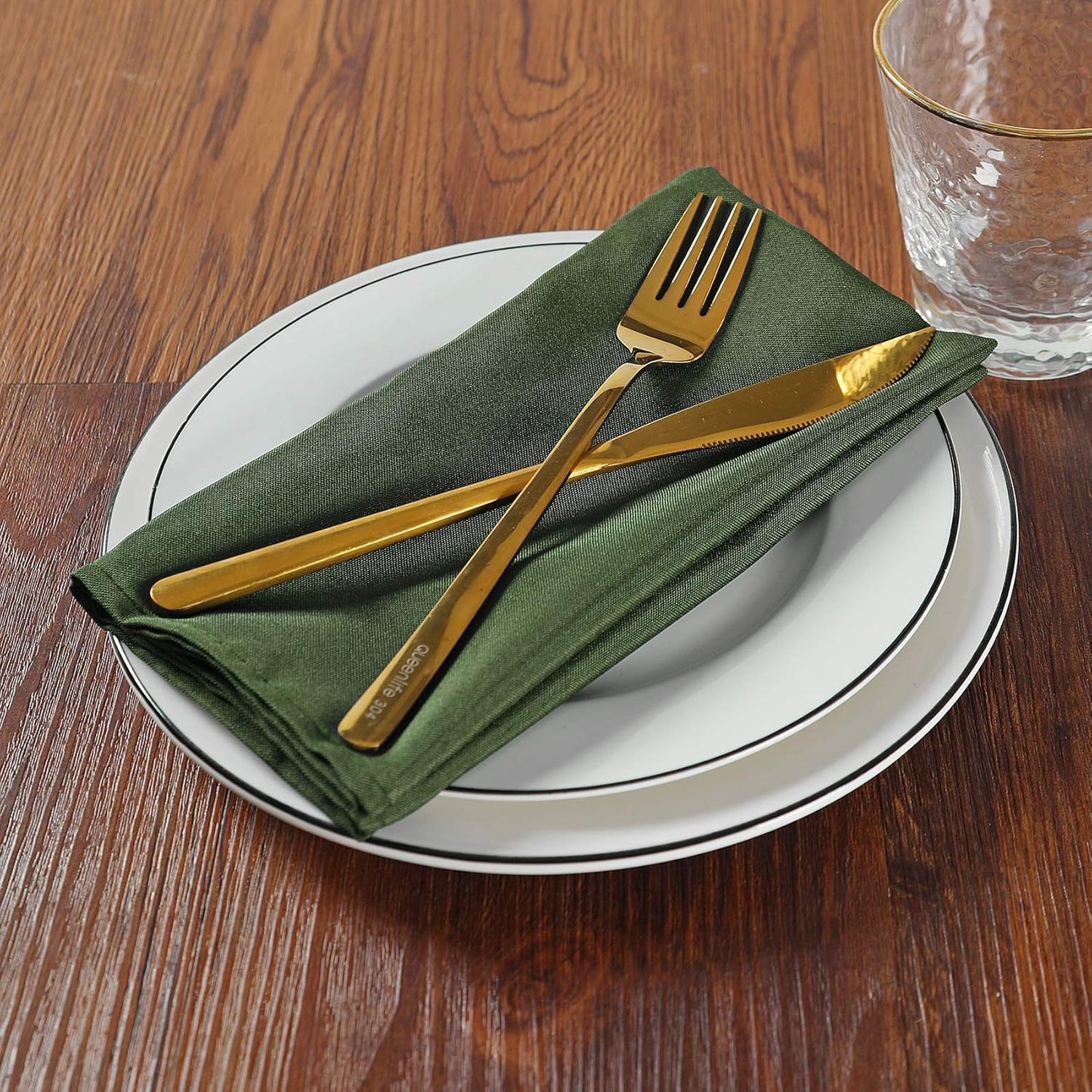 Cloth Napkins 20x20 inch Washable Polyester Dinner Napkins Soft Table Napkins for Wedding Party Dining Banquet(Willow,25PCS)