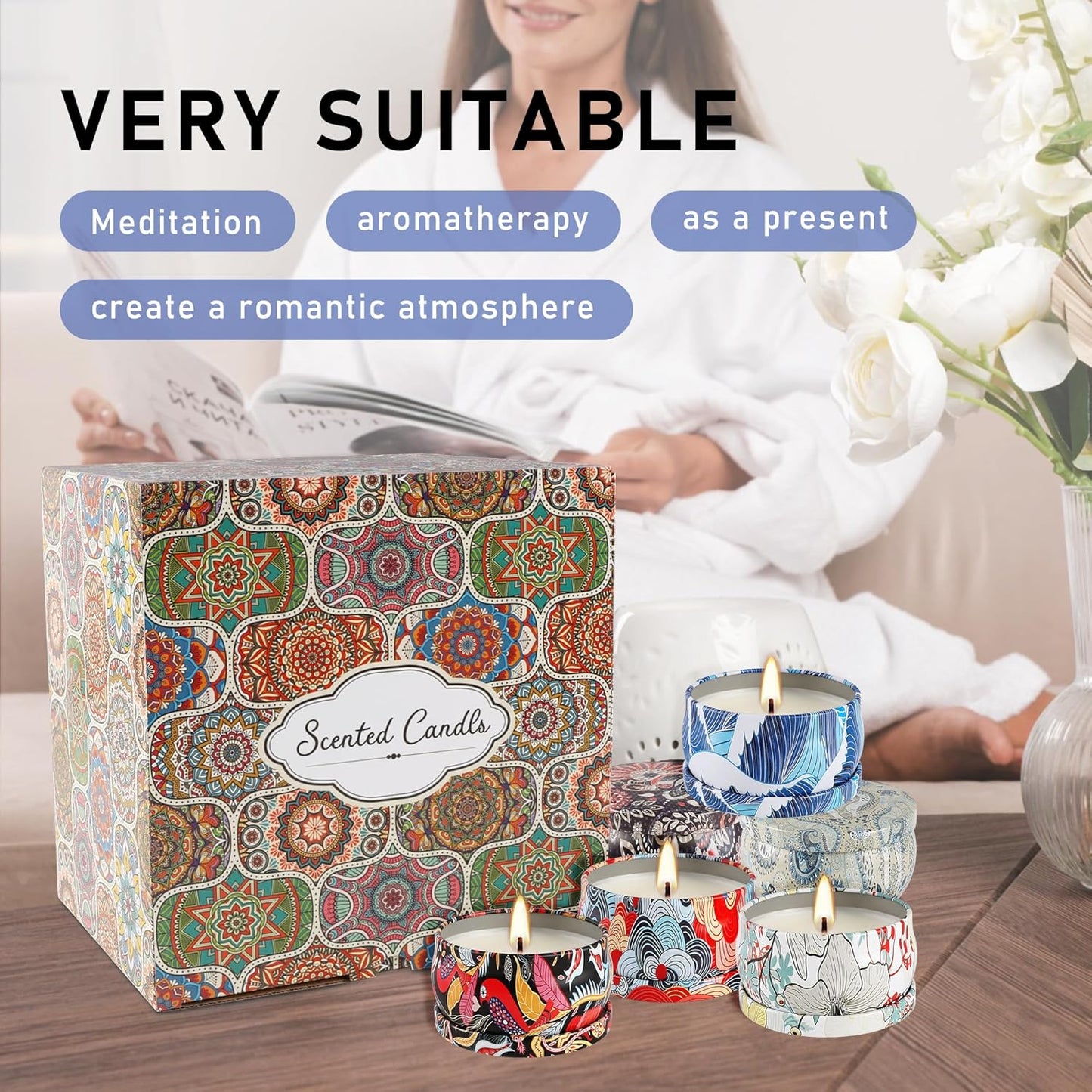 36-Pack Scented Candles Gift Set – 2.5oz Long-Lasting Soy Wax Candles with Essential Oils | Aromatherapy for Relaxation, Stress Relief & Sleep | Home Decor, Gifts for Women, Mom, Wife, Friends