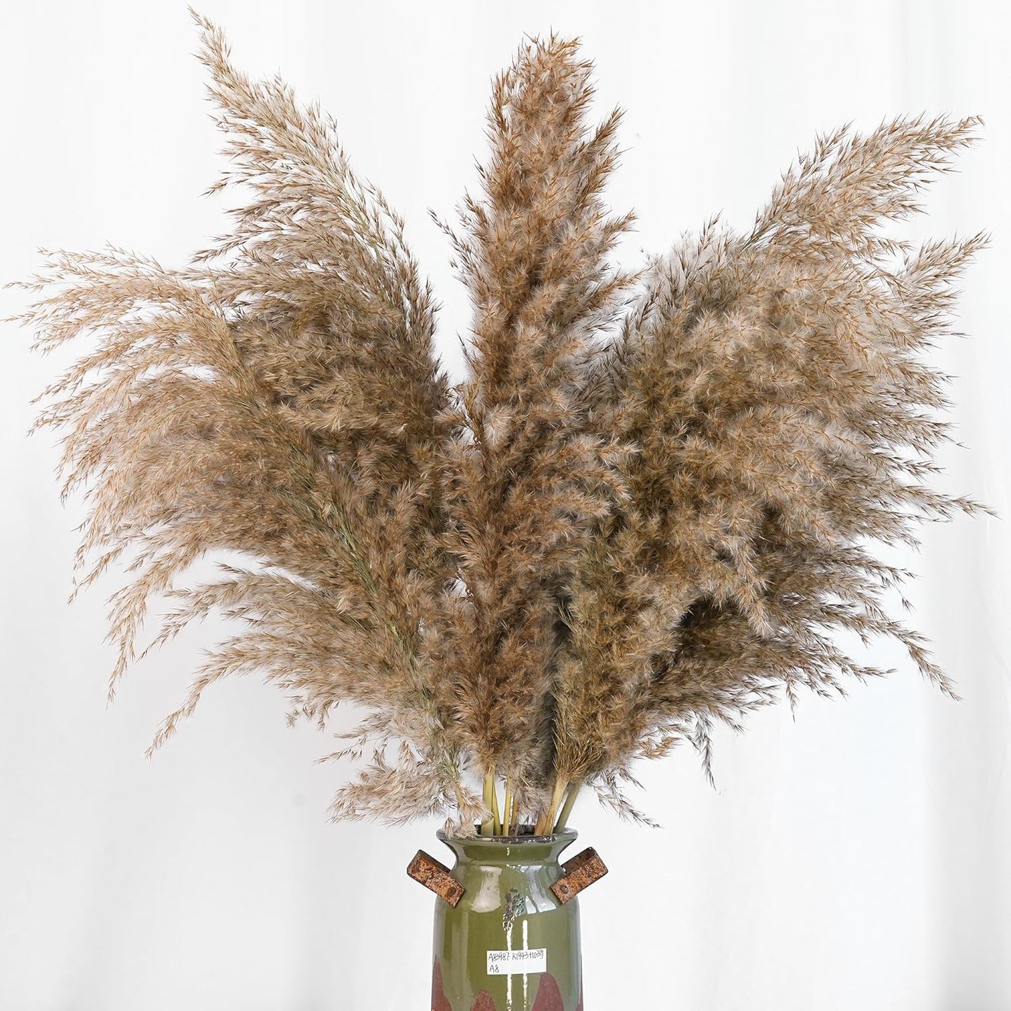20 PCS Dried Flower, 30-inch Tall Nature Pampas Grass Bouquet Decor - Boho Flowers and Feathers for Centerpieces, Perfect for Tall Floor Vase Fillers, Living Room, and Wedding Decor(White, Natural)