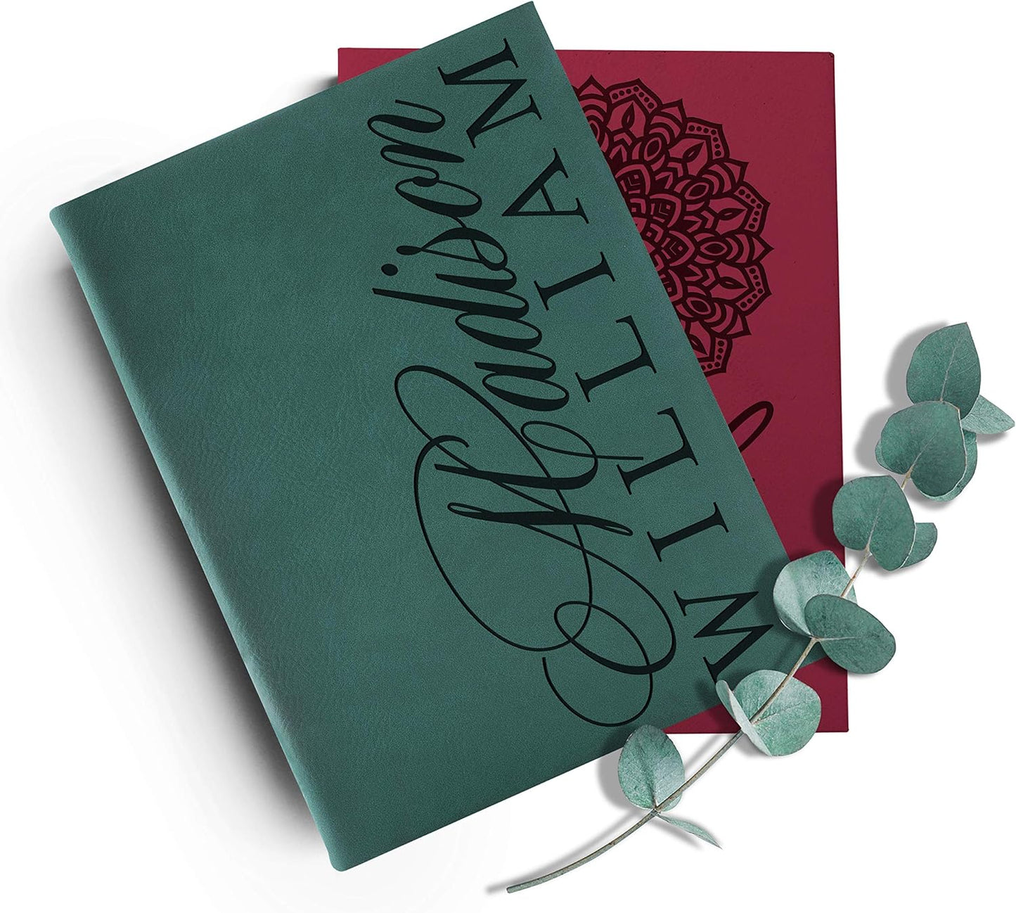 GIFTBYGIFTY Personalized Leather Journal Notebooks for Women | 12 Design, 9 Color - Burgundy | Custom Notebook for Women - Diary for Girls