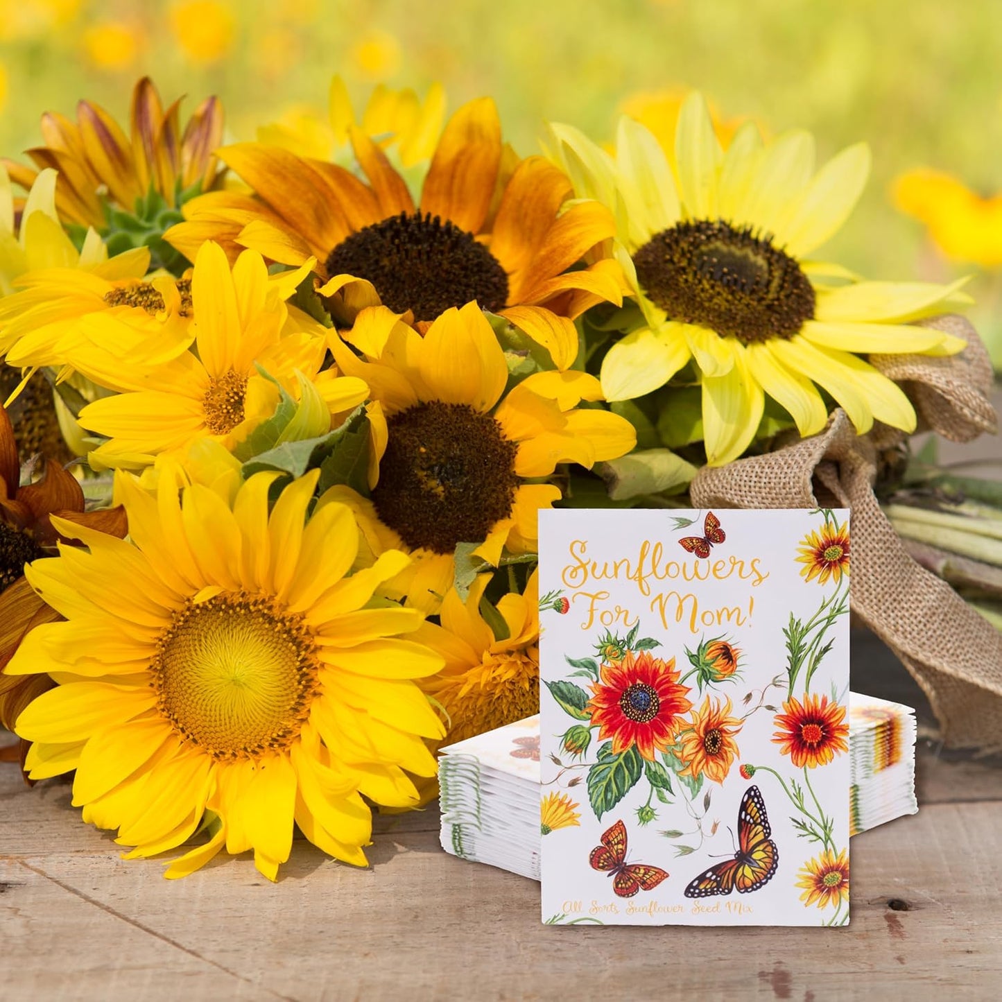 25 Sunflowers for Mom - Happy Mothers Day - Sunflower Seed Packets