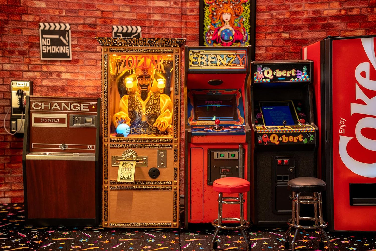 New Wave Toys Zoltar Speaks Mini Replica Fortune Teller Machine, Fully Animated 1/6 Scale with Card Dispenser, USB-C Rechargable