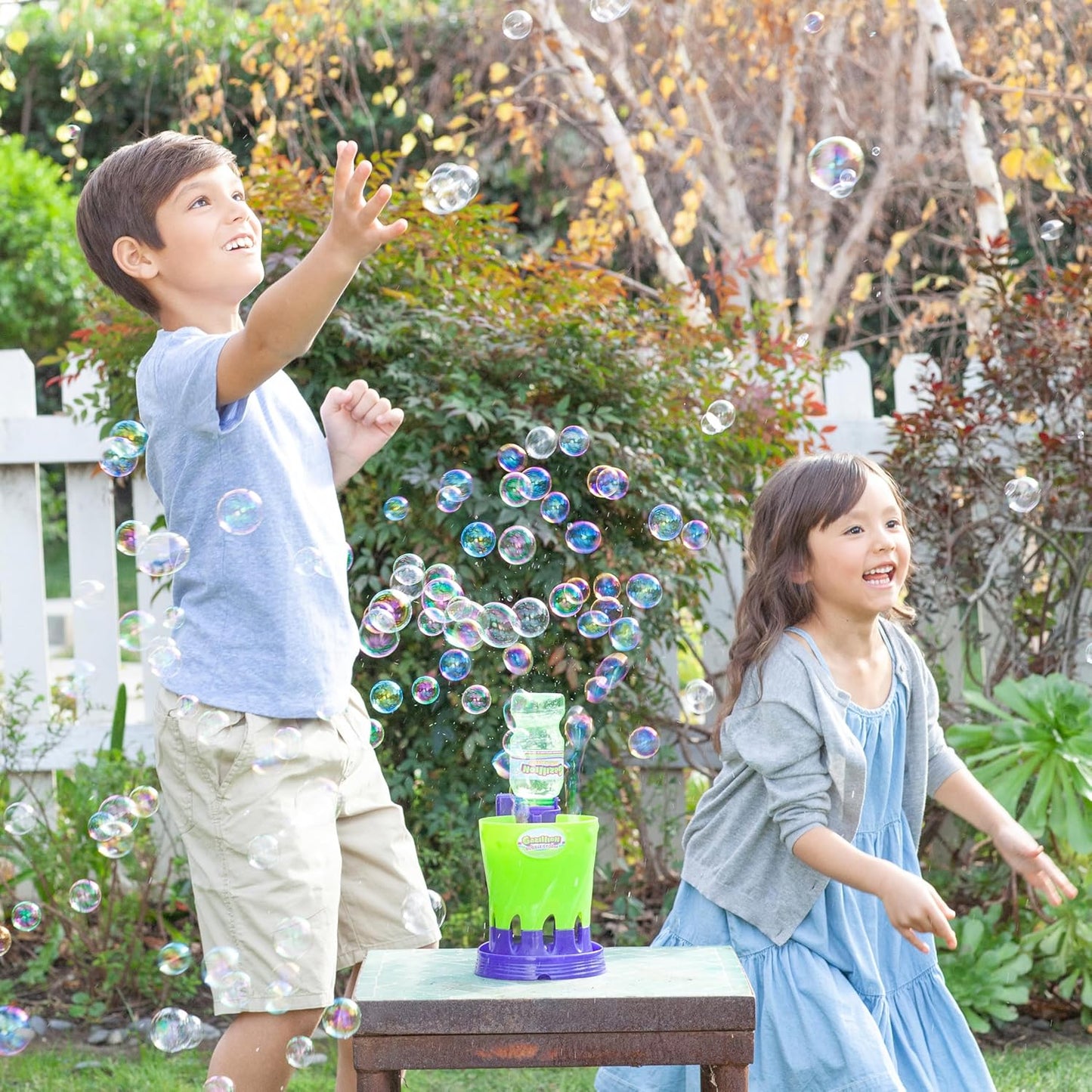 Gazillion Bubble Storm Bubble Making Machine - Portable Bubble Maker - Instant Bubble Creation - Outdoor Toy for Kids - 8 oz. Bubble Solution Included - Ages 3+