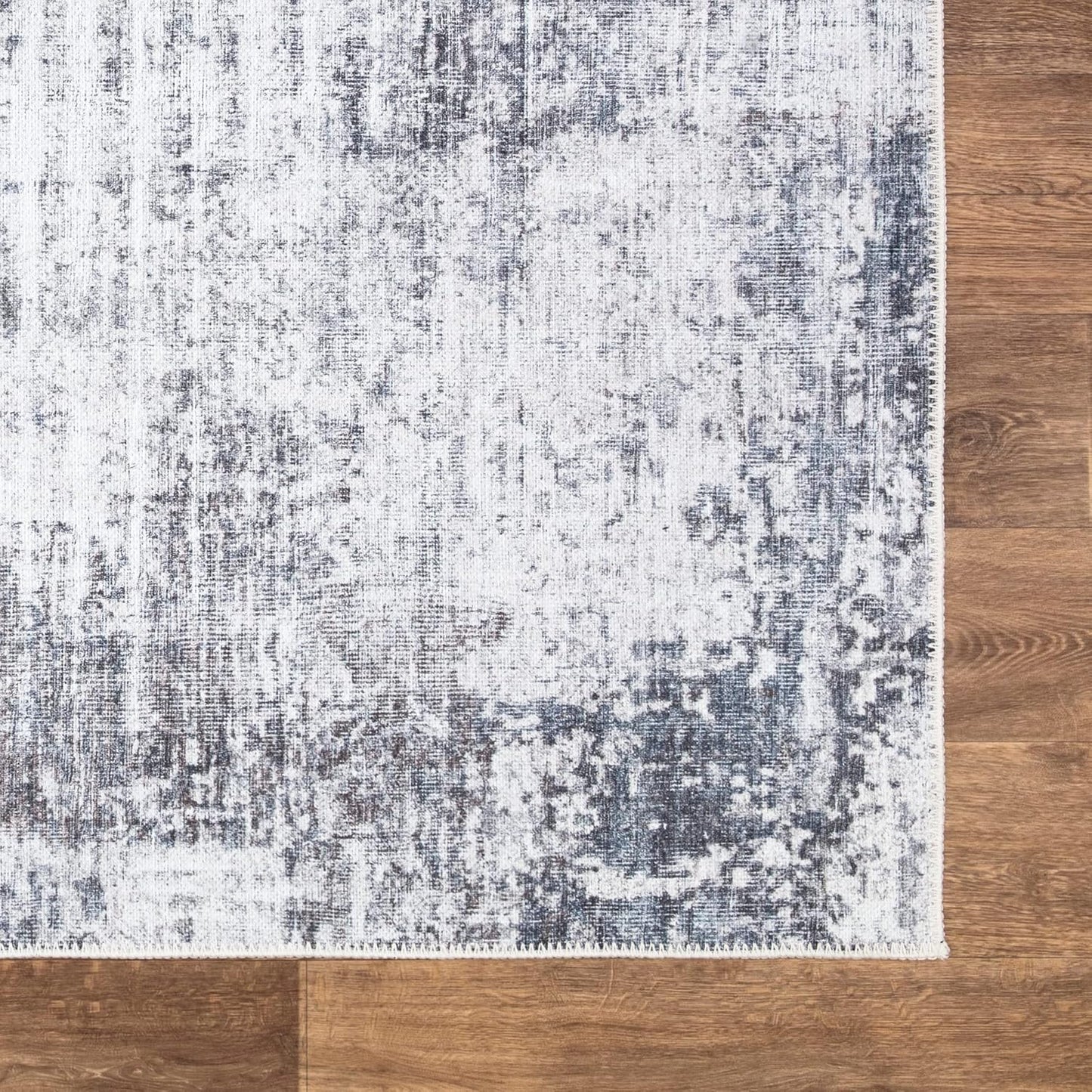 Bloom Rugs Washable Non-Slip 2' x 3' Rug - Gray/Charcoal/Blue Modern Abstract Area Rug for Living Room, Bedroom, Dining Room, and Kitchen - Exact Size: 2' x 3'