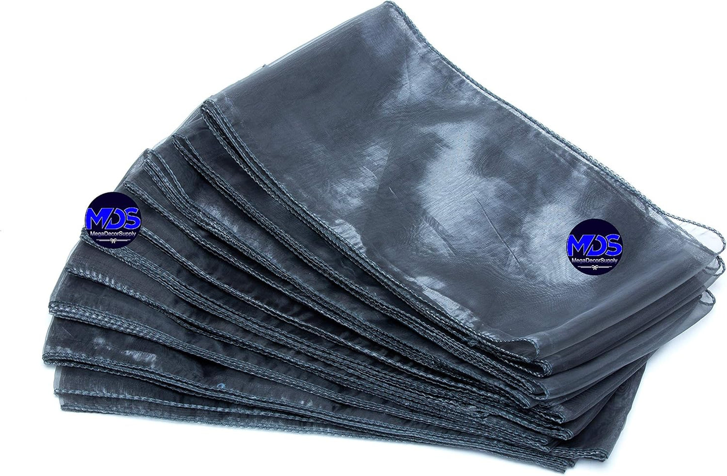 MDS Pack of 50 PCS Organza Chair Sashes Wider Dining Chair Bows Ribbon Tie Back for Wedding Party Birthday Bridal Shower Reception Event Banquet Home Chair Cover Decoration - Silver Gray