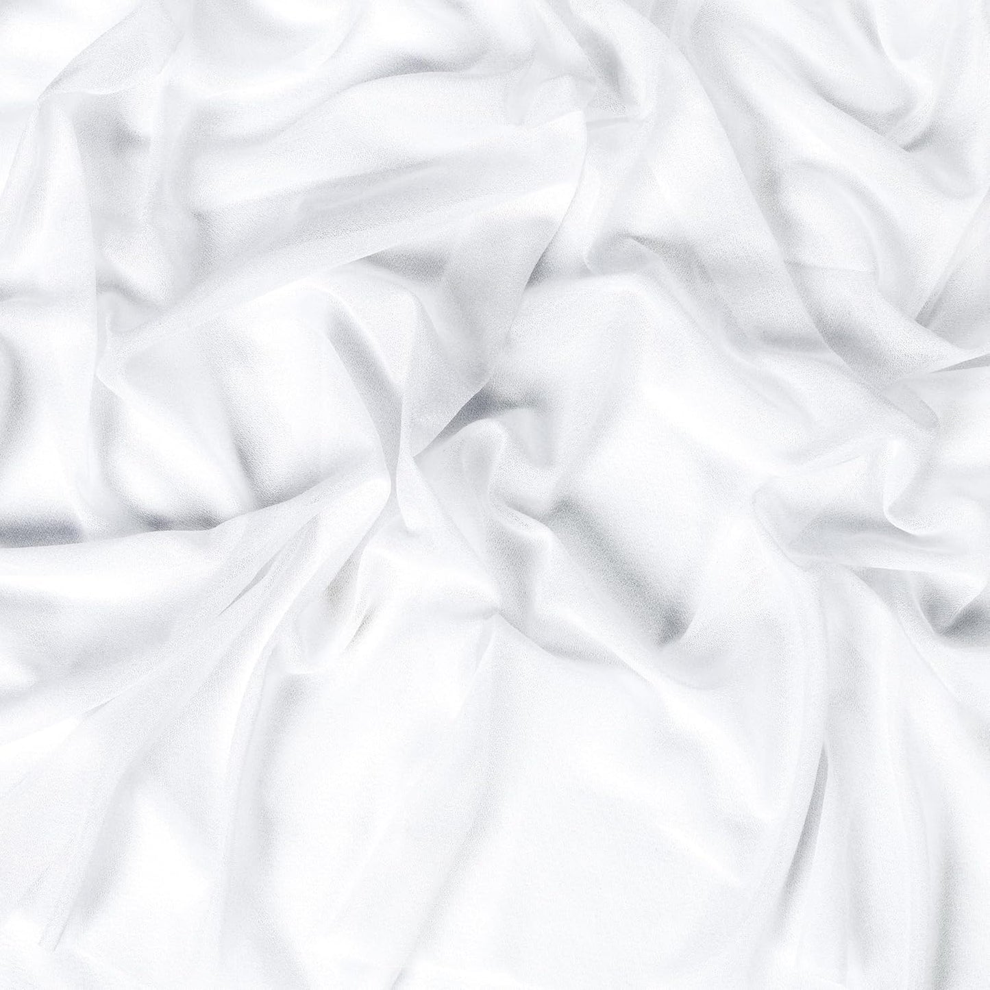 VDS Pack of 1 Panel (30 Inch X 30 Feet) Wedding Arch Draping Fabric Sheer Chiffon Fabric Drapery for Wedding Ceremony Reception Swag Backdrop Canopy Chuppah ARBO Altars Decoration (White)