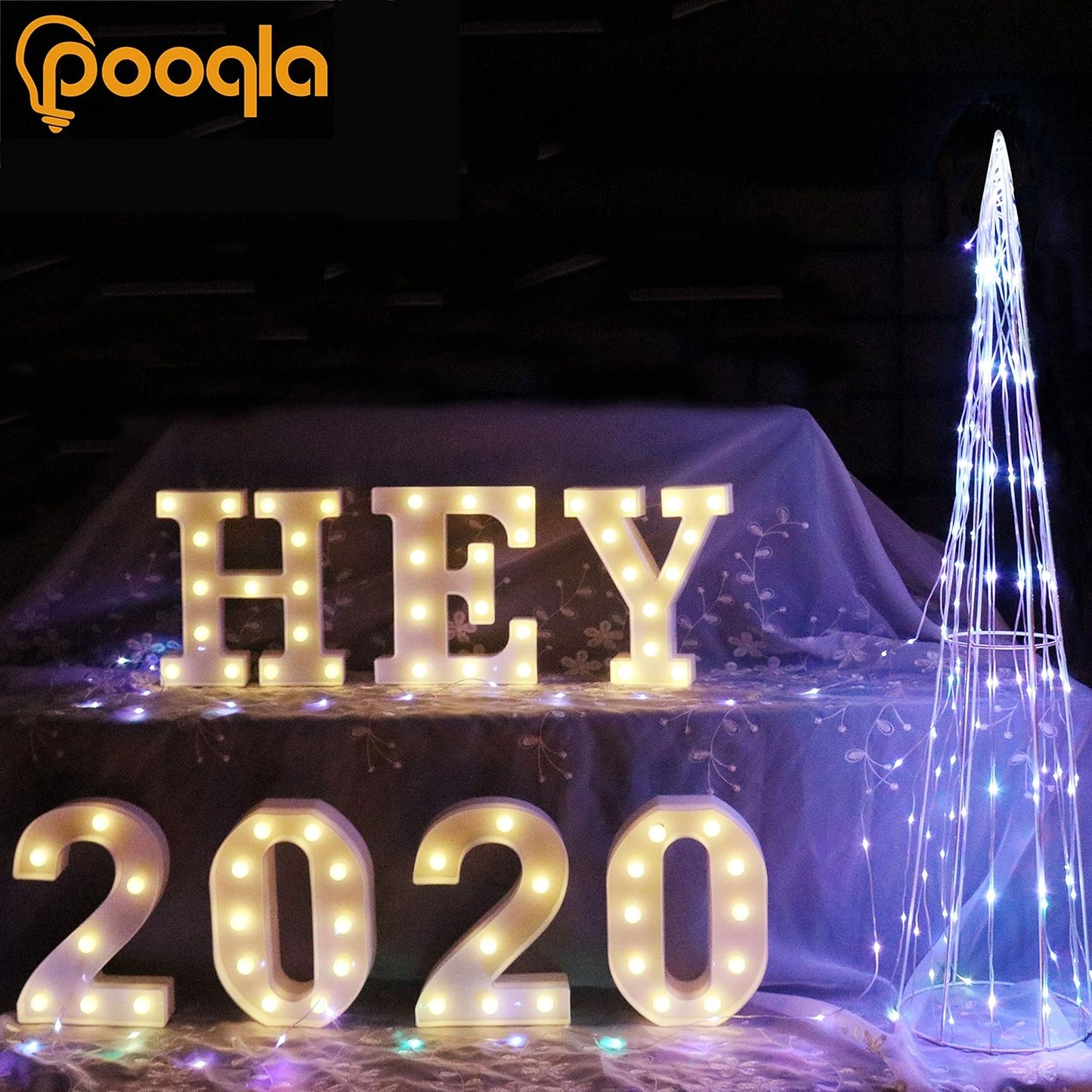 Pooqla LED Marquee Letter Lights Sign, Light Up Alphabet Letter for Home Party Wedding Decoration K
