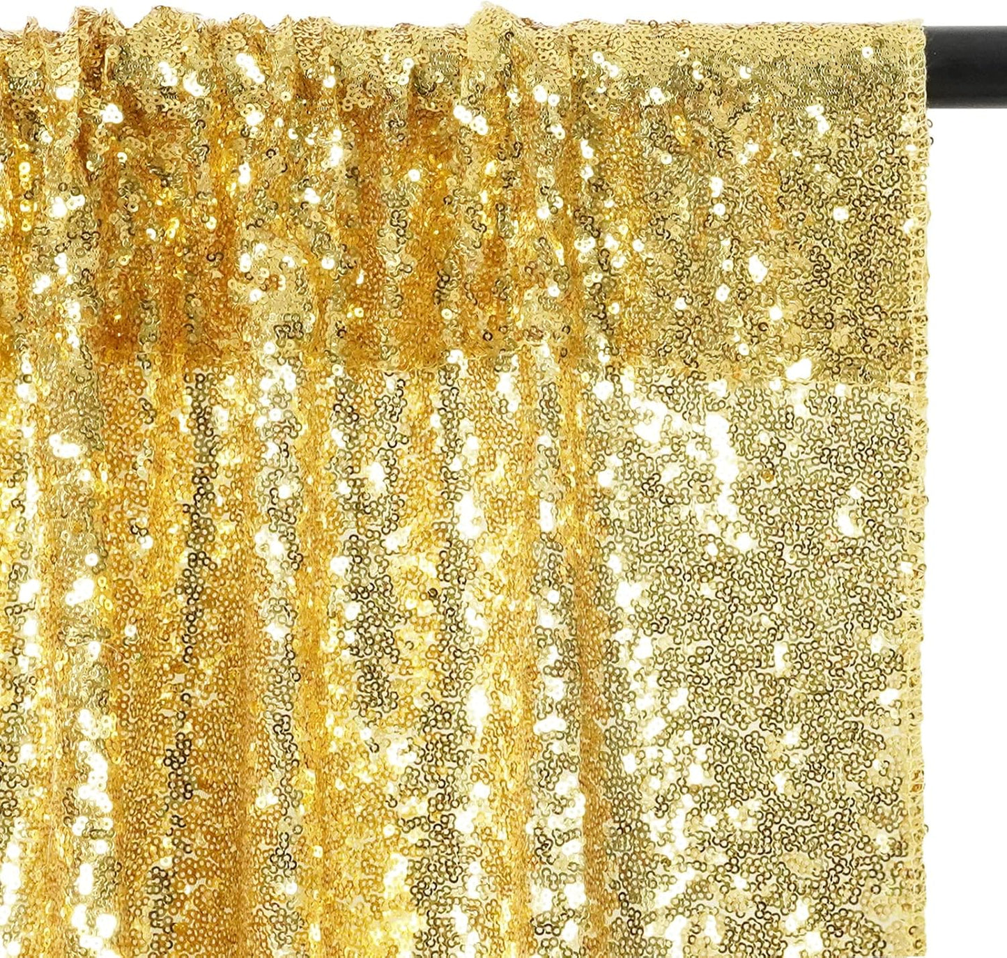 Eternal Beauty Gold Sequin Backdrop, 8x8 Ft Glitter Background Curtains for Shimmer Photography Party Wedding Birthday Back Drop Decor