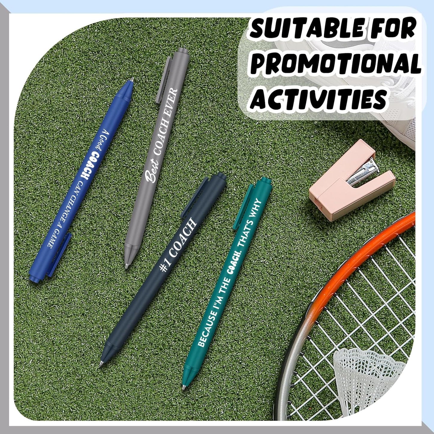 24 Pcs Coaches Appreciation Gifts Ballpoint Pen Sports Thank You Work Pen for Coaches Funny Gifts Idea Men Christmas Birthday Retired