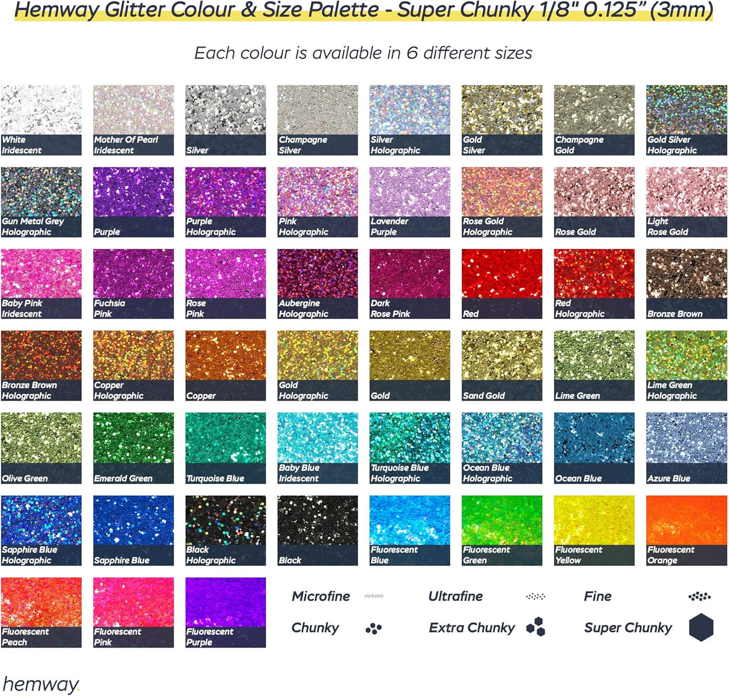 Hemway Biodegradable Glitter Eco Friendly - 100g/3.5oz Bio Cosmetic Safe Sparkle Vegan for Face Eyeshadow Body Hair Festival Makeup Craft - Super Chunky (1/8" 0.125" 3mm) - White Iridescent