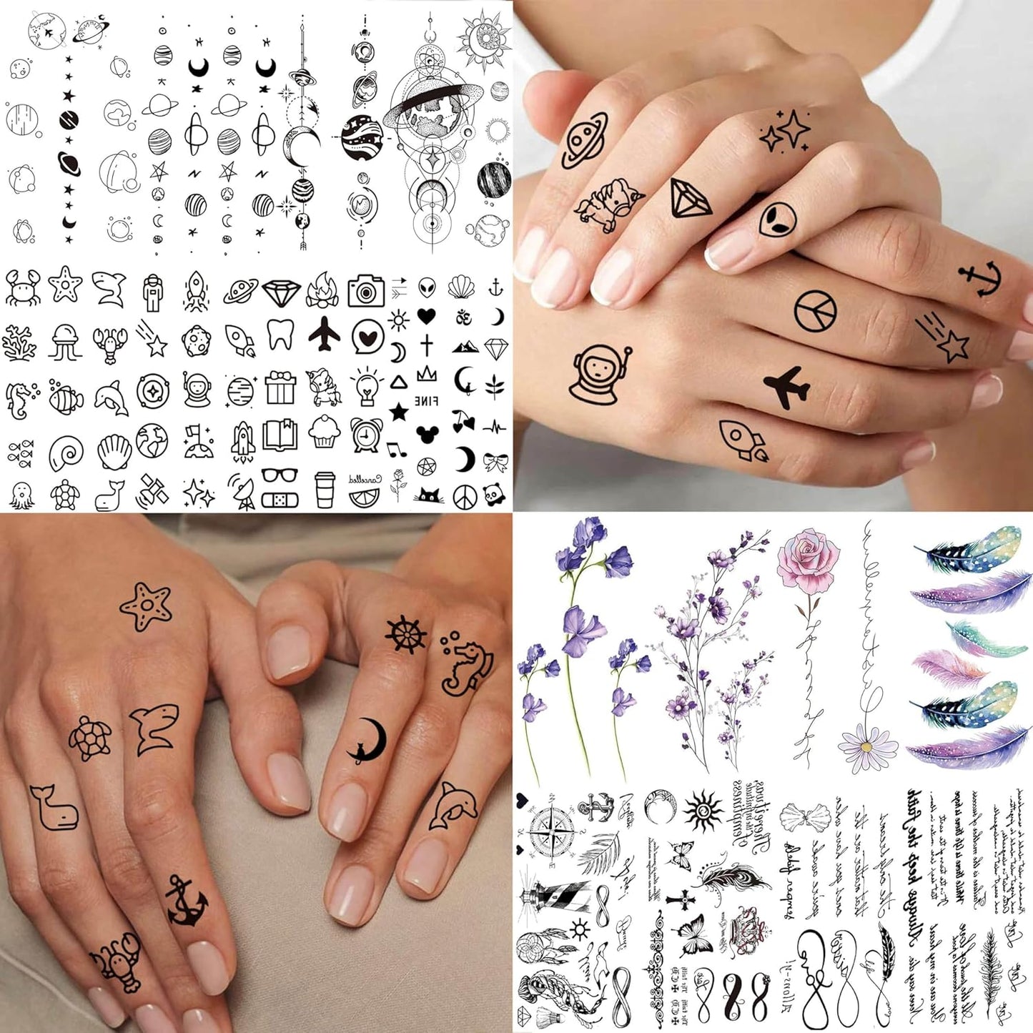 53 Sheets 3D Large Tiger Dragon Temporary Tattoos For Women Thigh Men Arm Adult, Half Sleeve Halloween Gangster Lion Owl Fake Tattoo Sticker, Warrior Wolf Flower Bulk Tiny Small Tatoos Finger