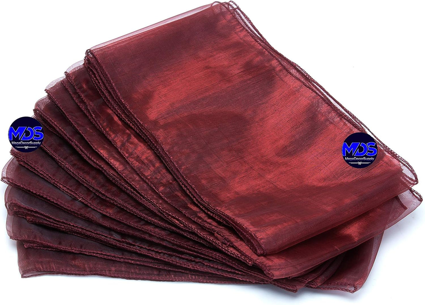 MDS Pack of 200 PCS Organza Chair Sashes Wider Dining Chair Bows Ribbon Tie Back for Wedding Party Birthday Bridal Shower Reception Event Banquet Home Chair Cover Decoration - Burgundy